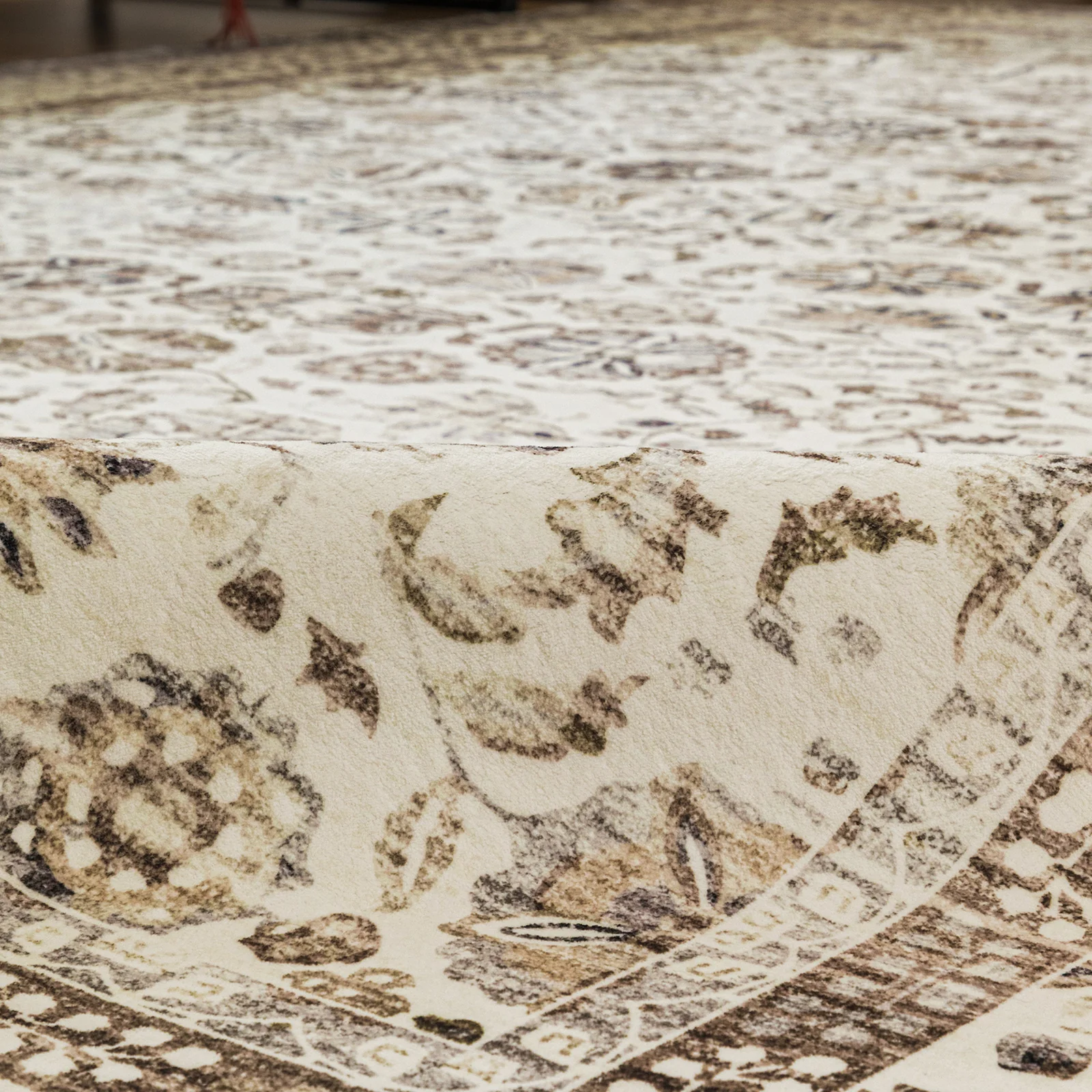 Beige Hallway Runner Beautiful Allover Corridor Rugs Non Slip Mat 80x300cm - Image 3