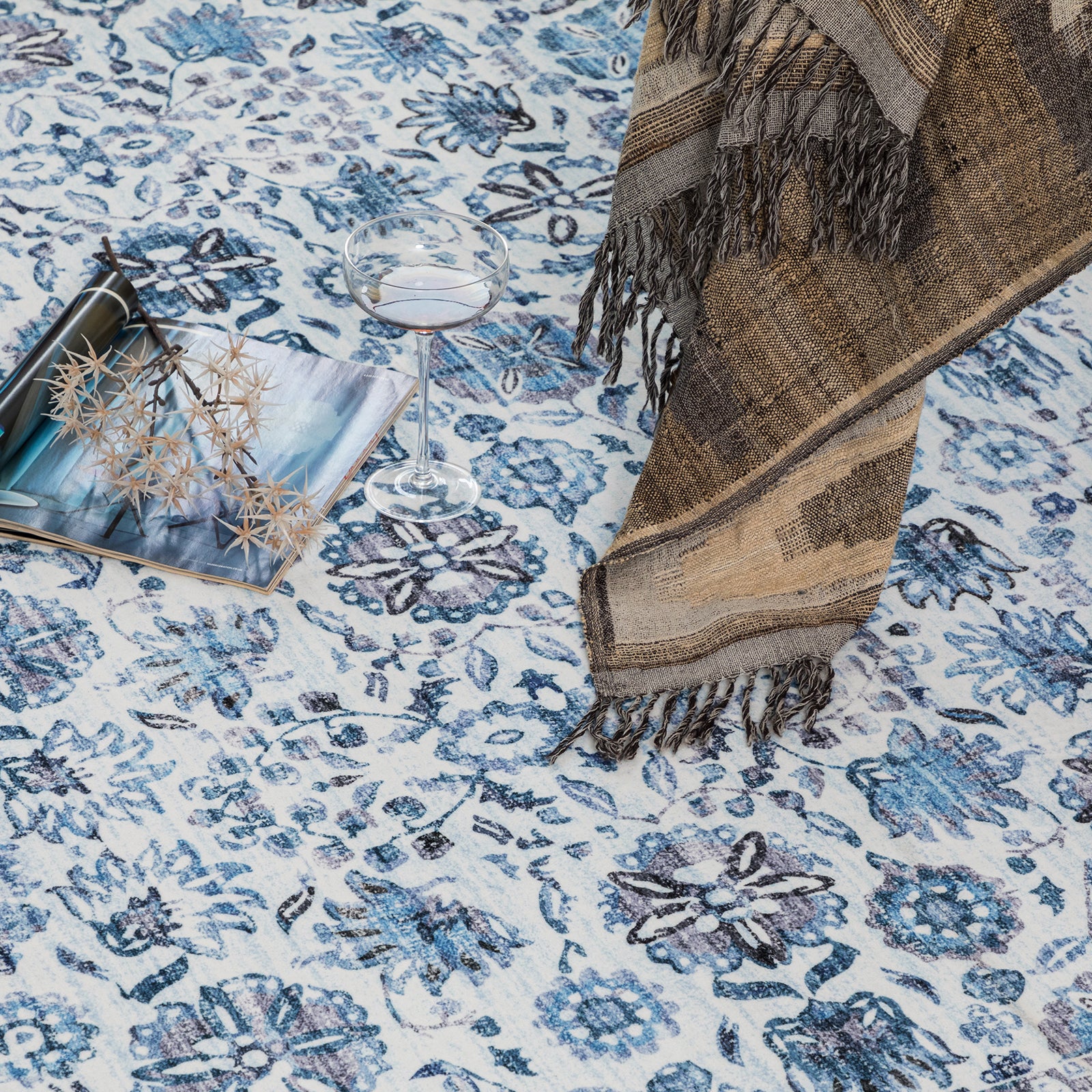 Bright Blue Mandala Hallway Runner Soft Plush Floor Rug Washable Mat 80x300cm - Image 8
