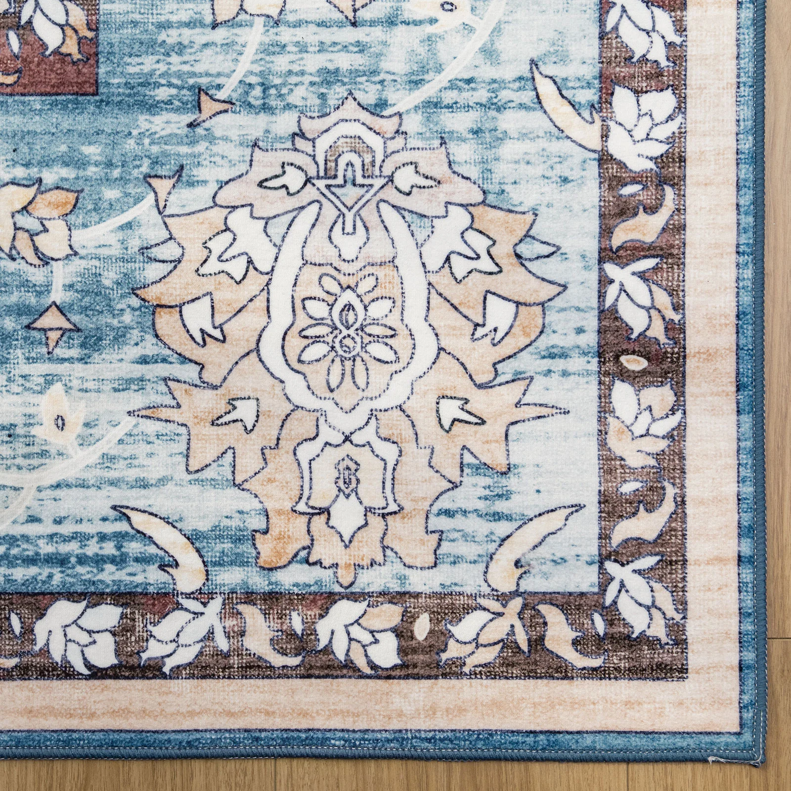Clearance Extra Large Baby Blue Area Rug Soft Plush Allover Traditional Carpet Machine Washable - Image 16