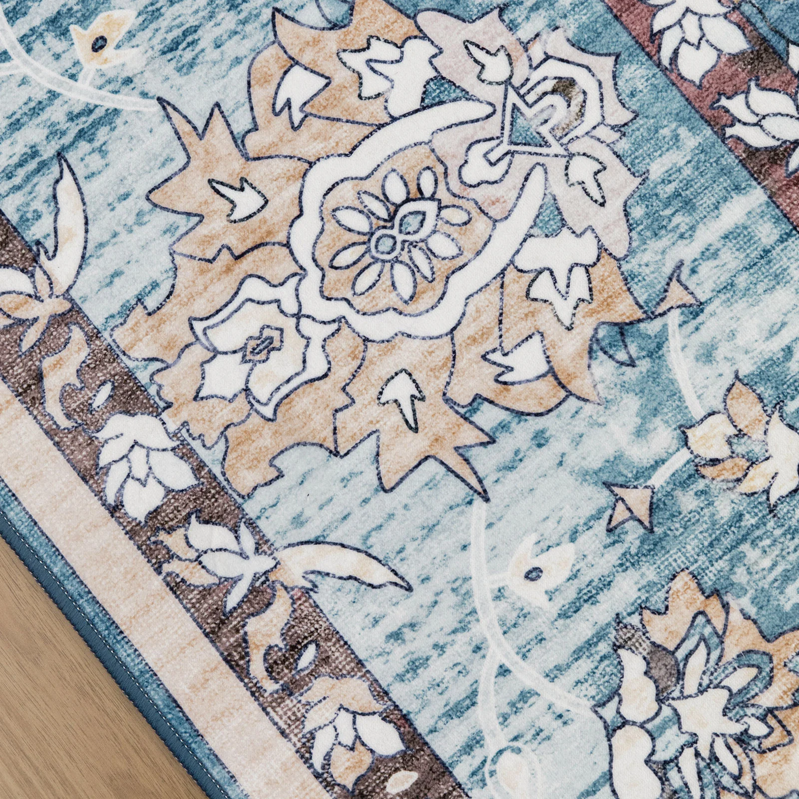 Clearance Extra Large Baby Blue Area Rug Soft Plush Allover Traditional Carpet Machine Washable - Image 20