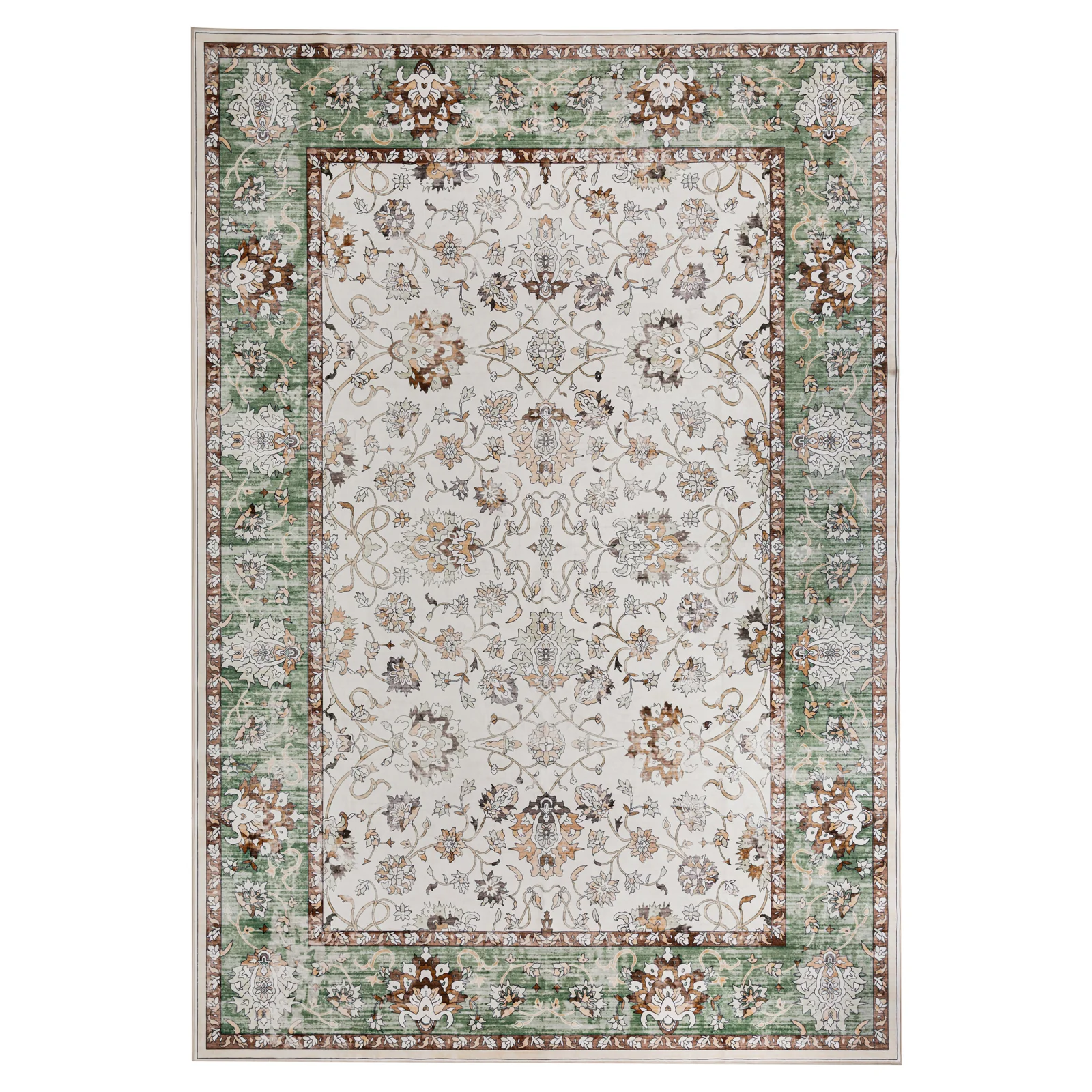 Clearance Extra Large Sage Green Area Rug Soft Traditional Carpet Machine Washable Mat - Image 6