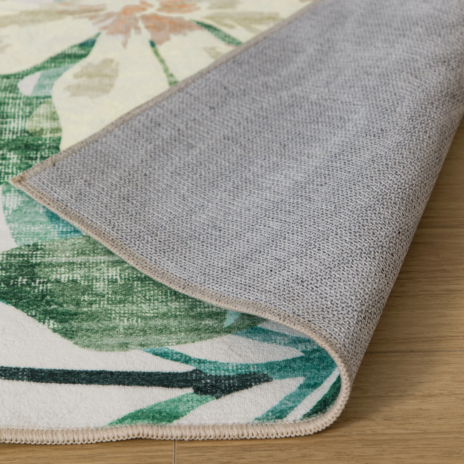 Extra Large Floor Rug Green Pink Tropical Bloom Modern Carpet Machine Washable Mat - Image 20