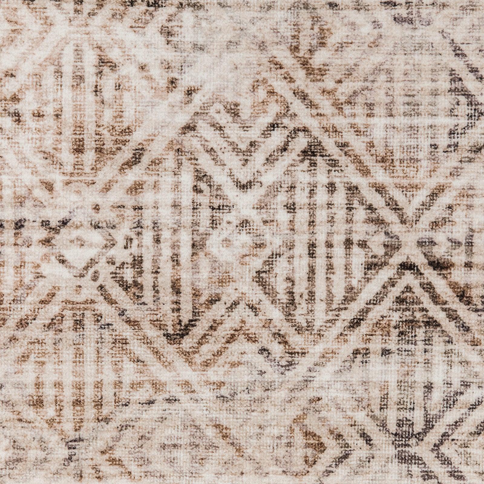 Clearance Extra Large Beige Area Rug Soft Distressed Diamond Modern Carpet Machine Washable Mat - Image 9