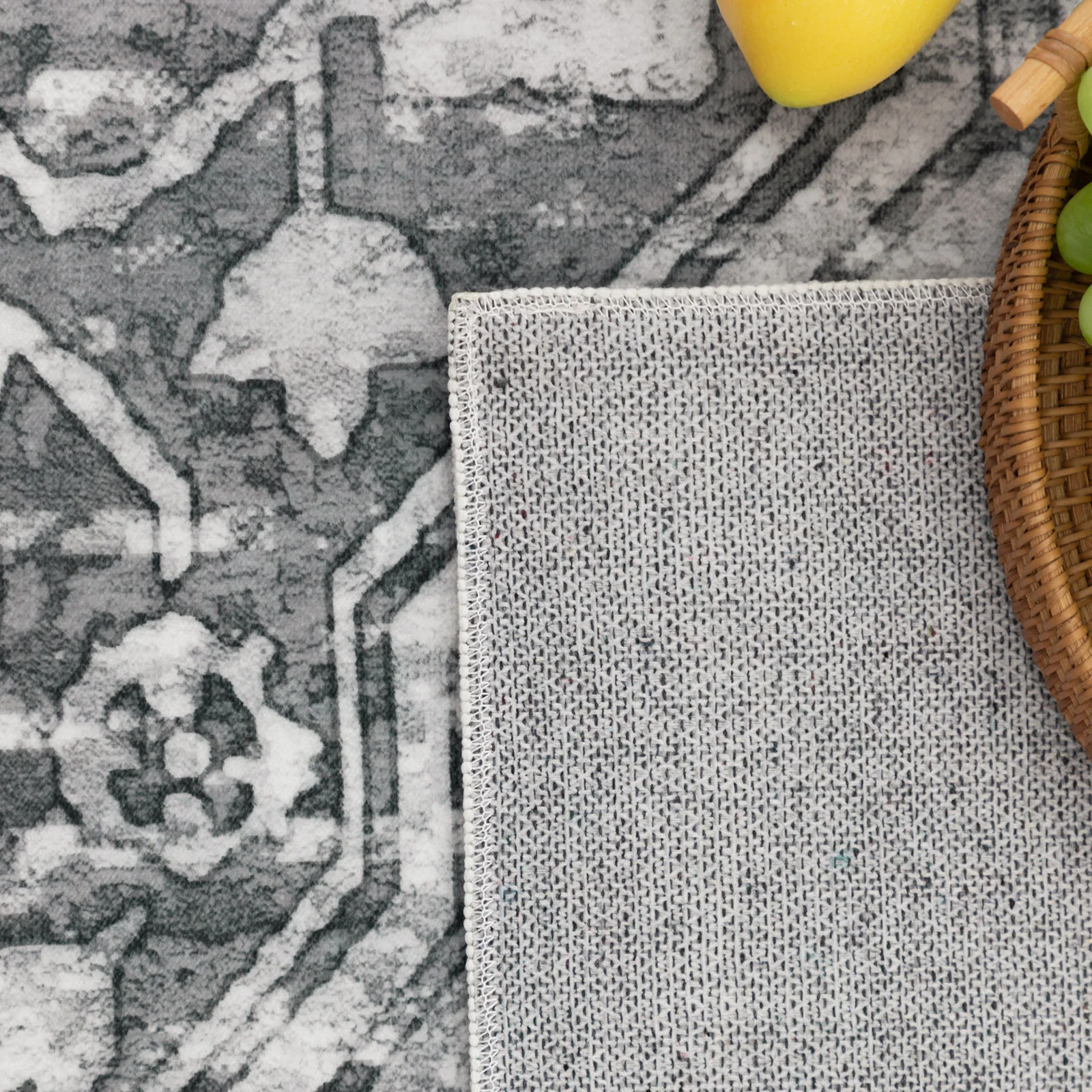 Hall Way Runner Rug Charcoal Gray Vintage Bedside Carpet Corridor Rugs Washable 80x300cm - Image 3