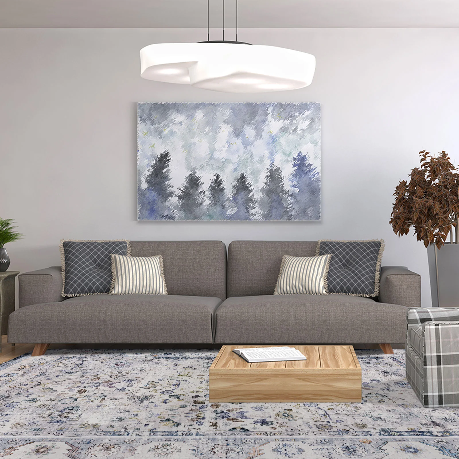 Extra Large Floor Rug Blue Ivory Allover Distressed Machine Washable Carpet Runner Rugs Washable - Image 6