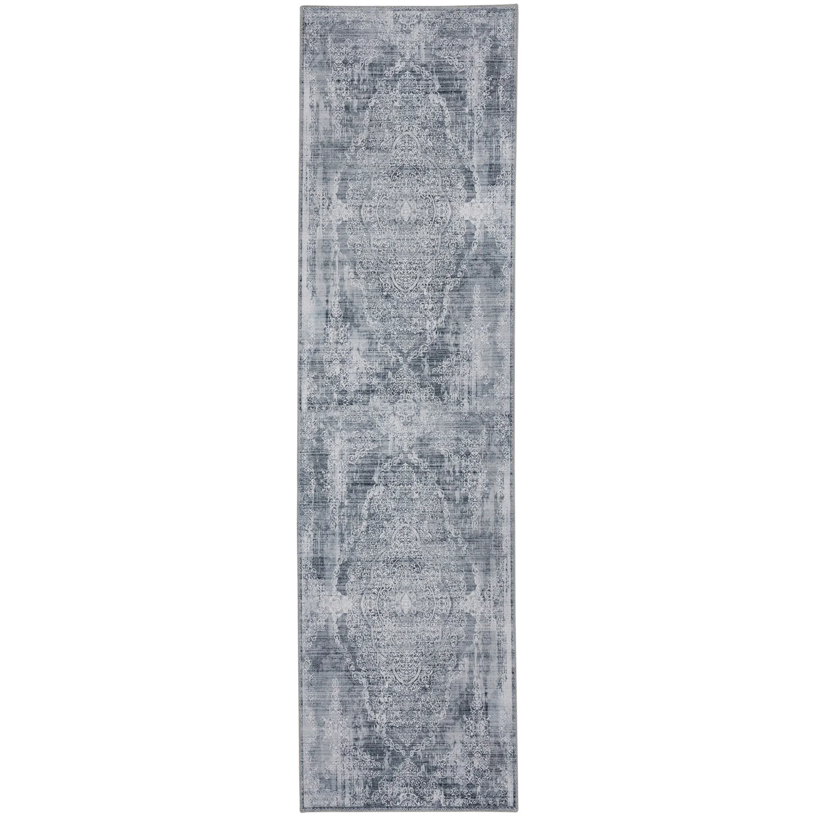 Extra Large Rug Silver Grey Slate Beautiful Paisley Medallion Carpet High Traffic Machine Washable - Image 18