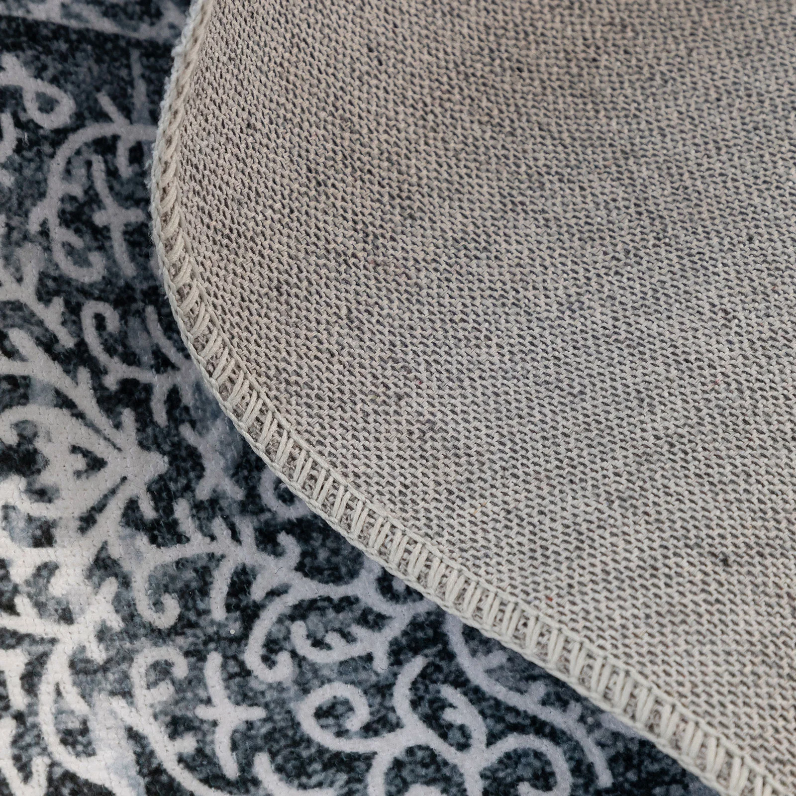 Extra Large Rug Silver Grey Slate Beautiful Paisley Medallion Carpet High Traffic Machine Washable - Image 25