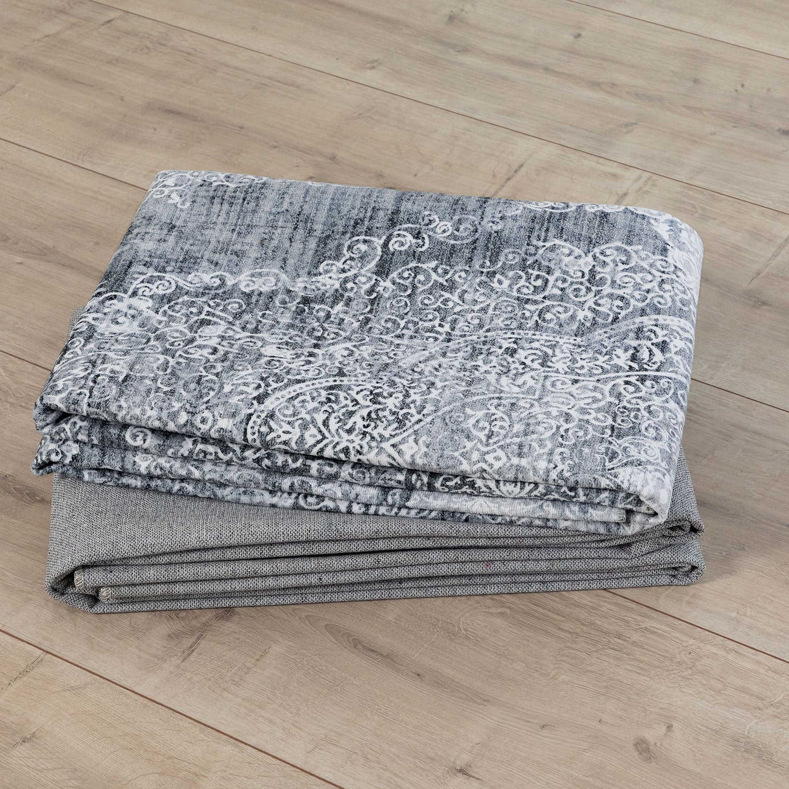 Extra Large Rug Silver Grey Slate Beautiful Paisley Medallion Carpet High Traffic Machine Washable - Image 27