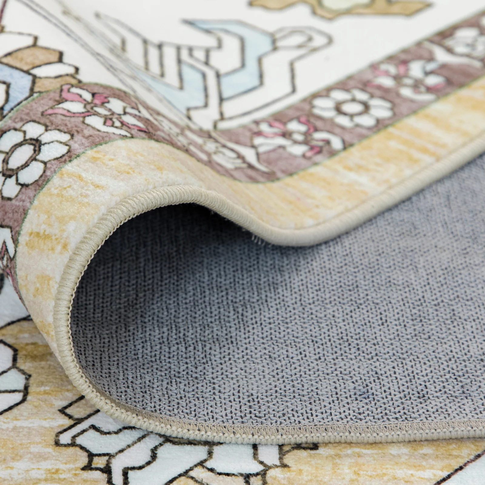 Extra Large Soft Gold Beige Modern Classic Carpet Vintage Hallway Runner Machine Washable - Image 18