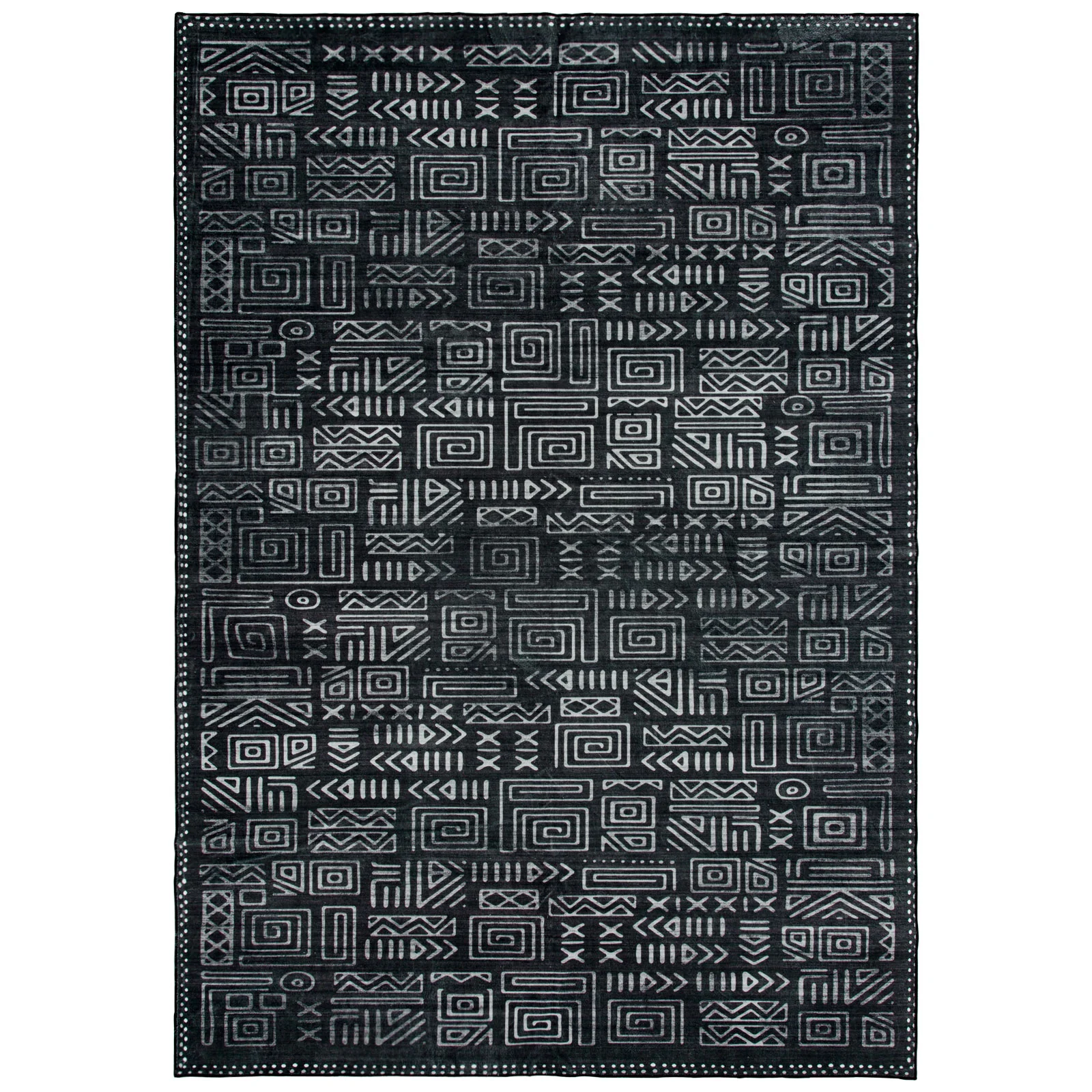 Clearance Extra Large Area Rug Charcoal Black Tribal Moroccan Geometric Non Slip Soft Plush Shaggy Machine Washable Carpet - Image 14