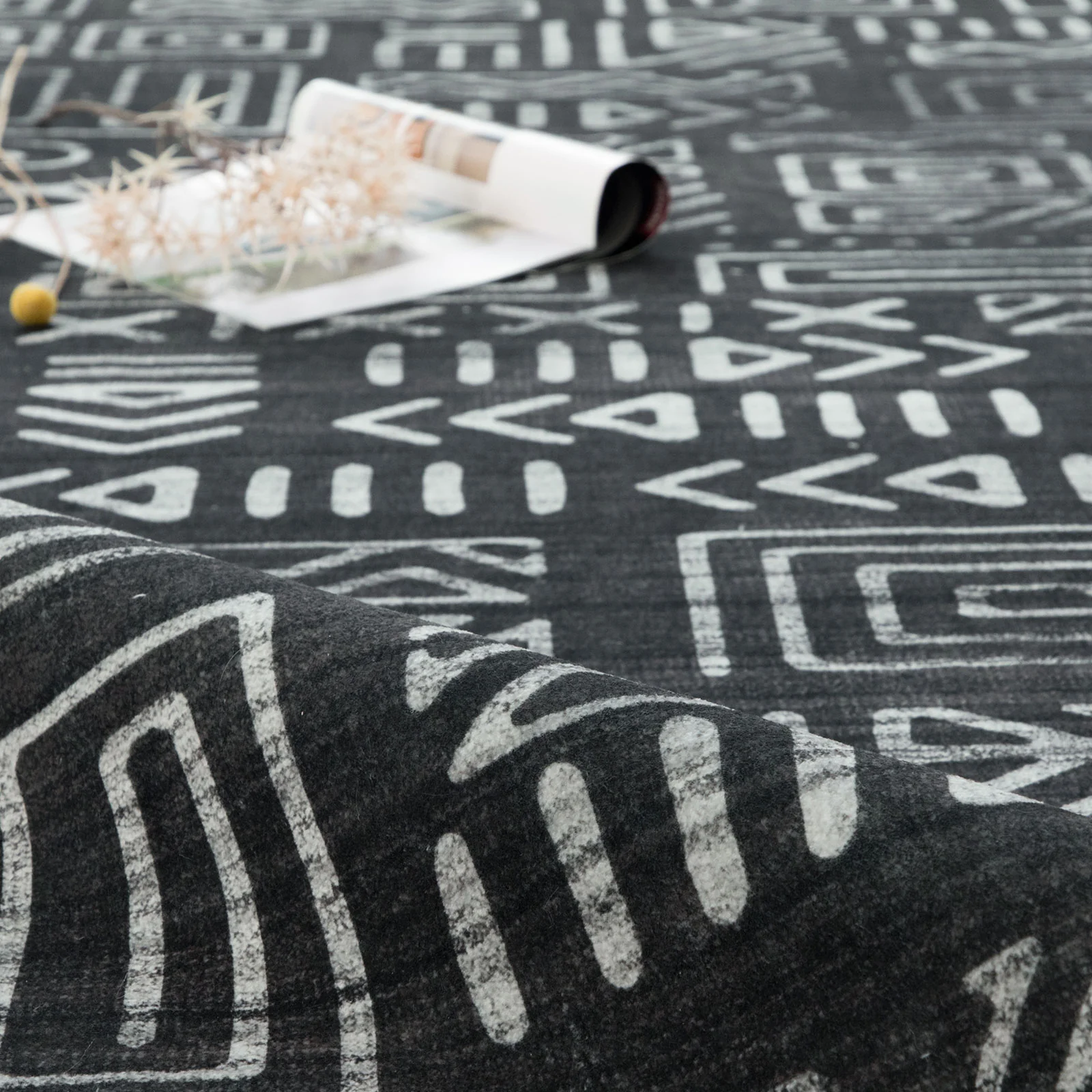 Clearance Extra Large Area Rug Charcoal Black Tribal Moroccan Geometric Non Slip Soft Plush Shaggy Machine Washable Carpet - Image 20