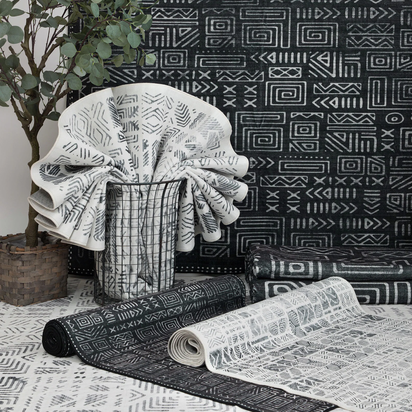 Clearance Extra Large Area Rug Charcoal Black Tribal Moroccan Geometric Non Slip Soft Plush Shaggy Machine Washable Carpet - Image 23