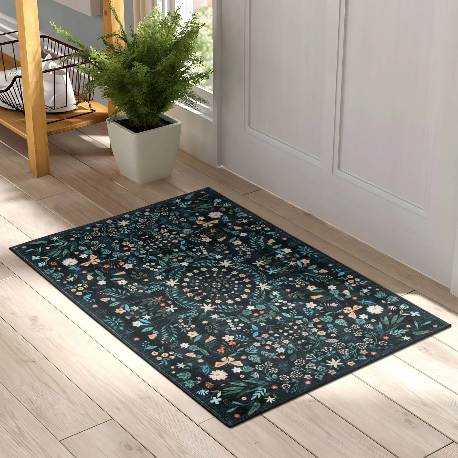 Extra Large Area Rug Charcoal Green Beautiful Mandala Carpet Soft Boho Chic Mat Machine Washable - Image 12