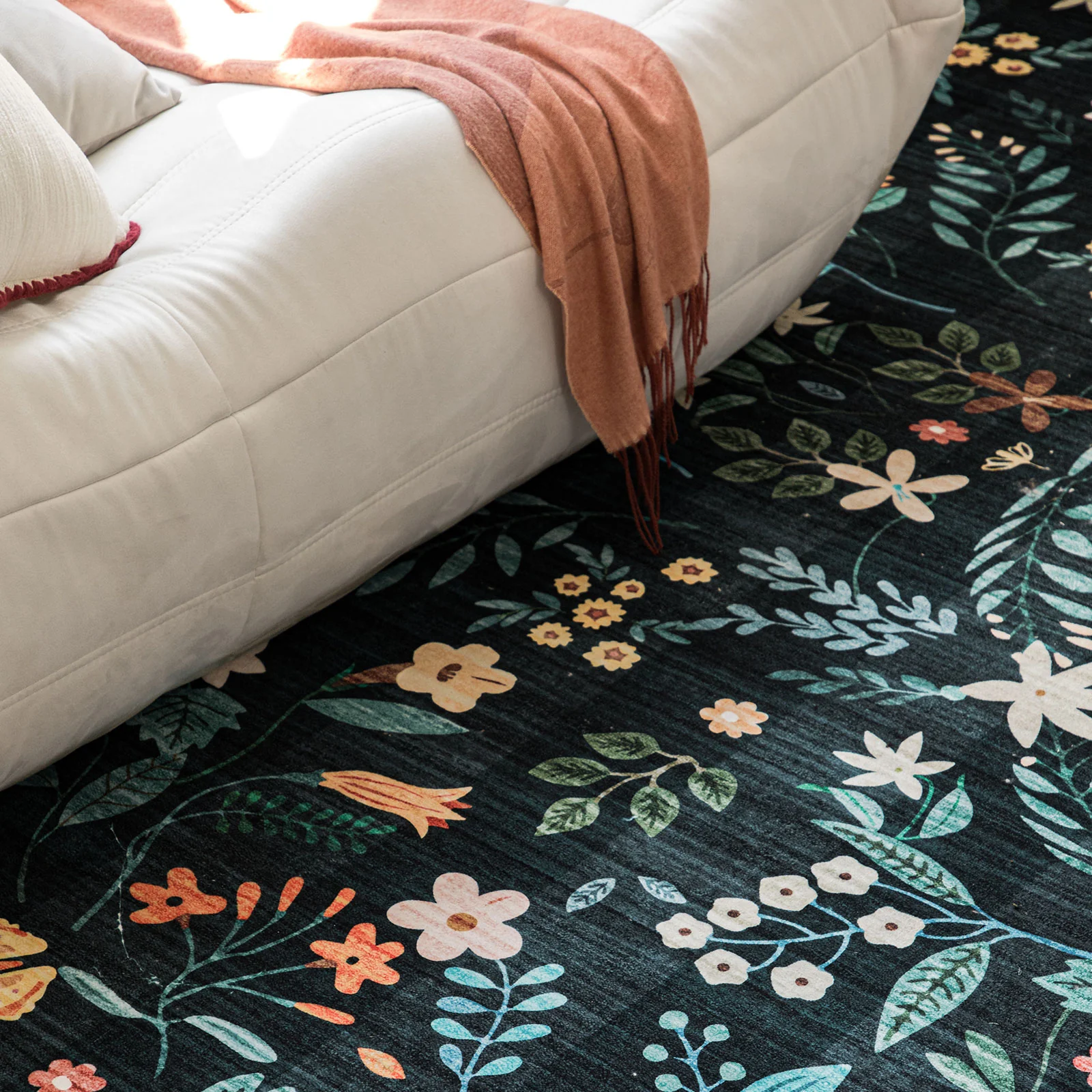 Extra Large Area Rug Charcoal Green Beautiful Mandala Carpet Soft Boho Chic Mat Machine Washable - Image 18