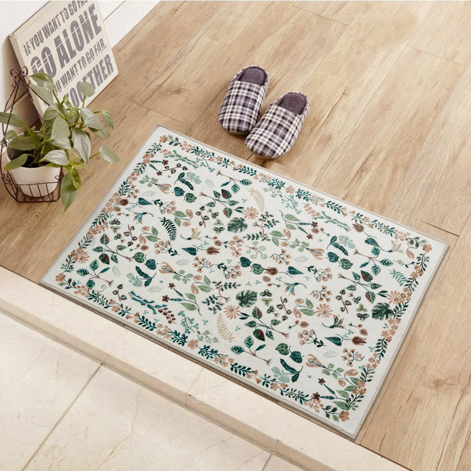 Extra Large Tropical Rug Ivory Cream White Beautiful Jungle Carpet Machine Washable Dining Room Mat Kids Room Rugs - Image 12