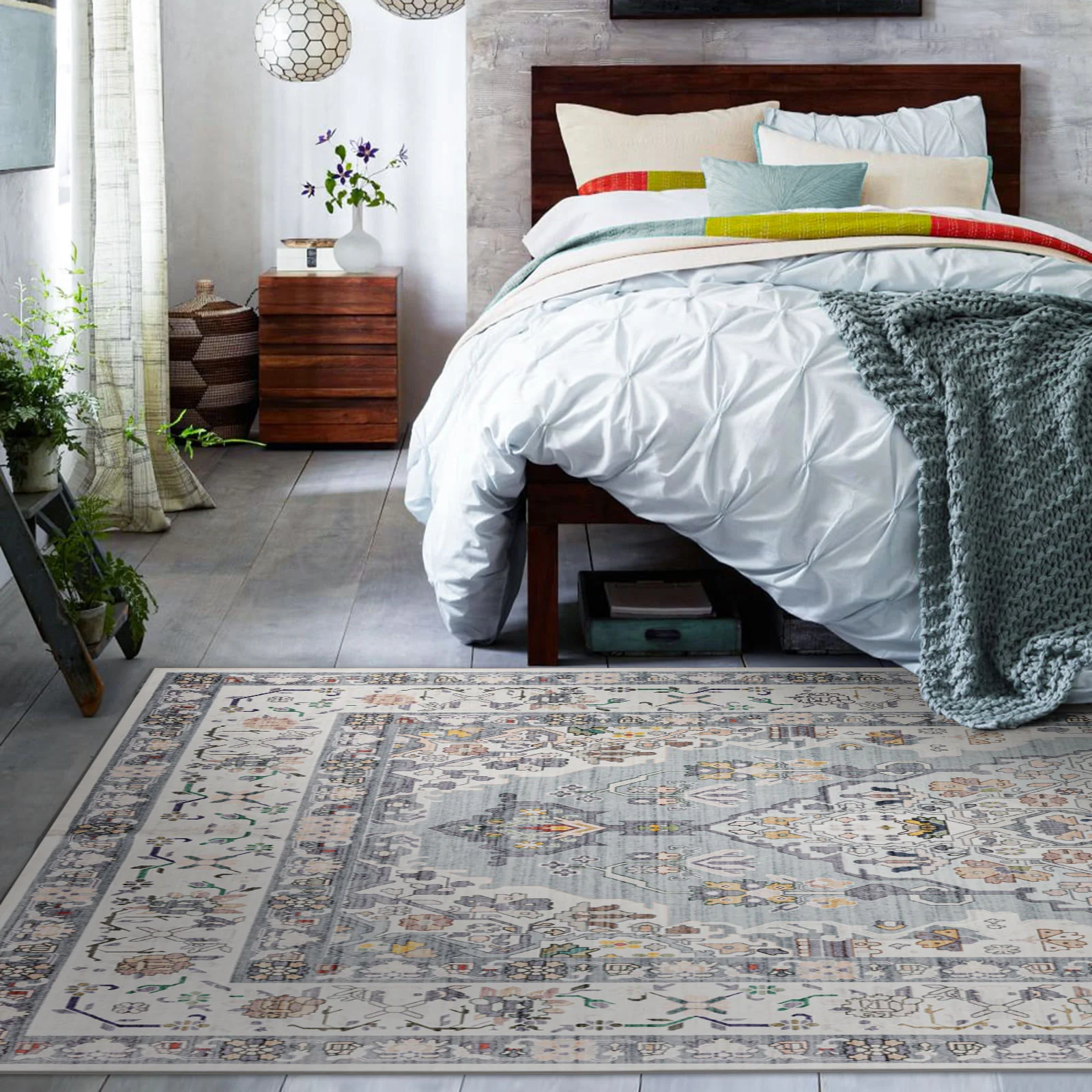 Flash Deal Extra Large Area Rug Mint Green Neutral Beautiful Medallion Carpet Corridor Rugs Machine Washable - Image 10