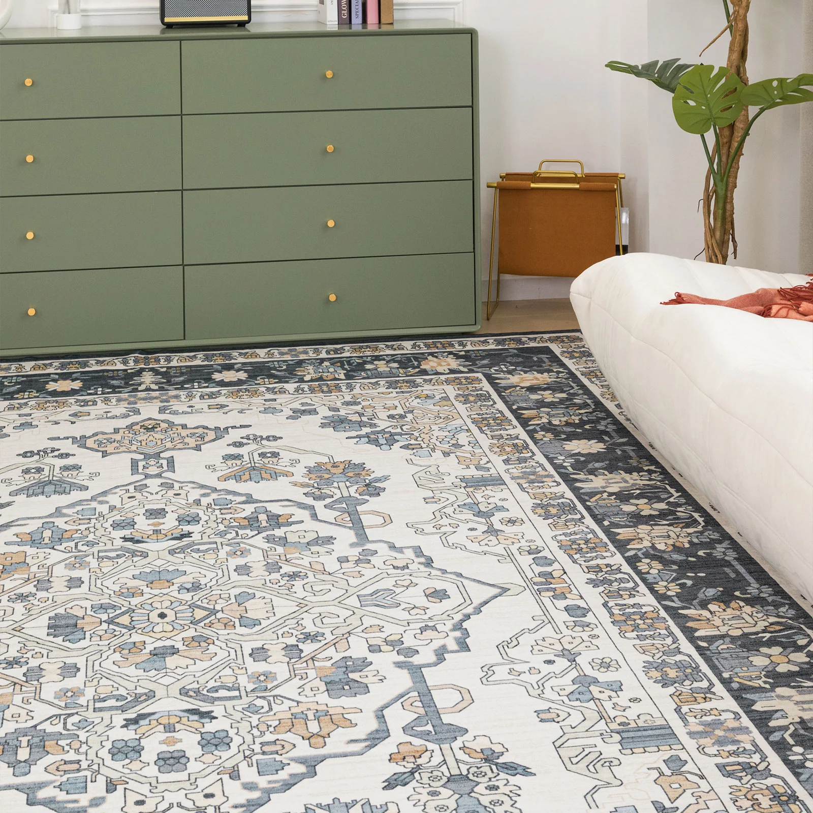 Flash Deal Extra Large Area Rug Mint Green Neutral Beautiful Medallion Carpet Corridor Rugs Machine Washable - Image 14