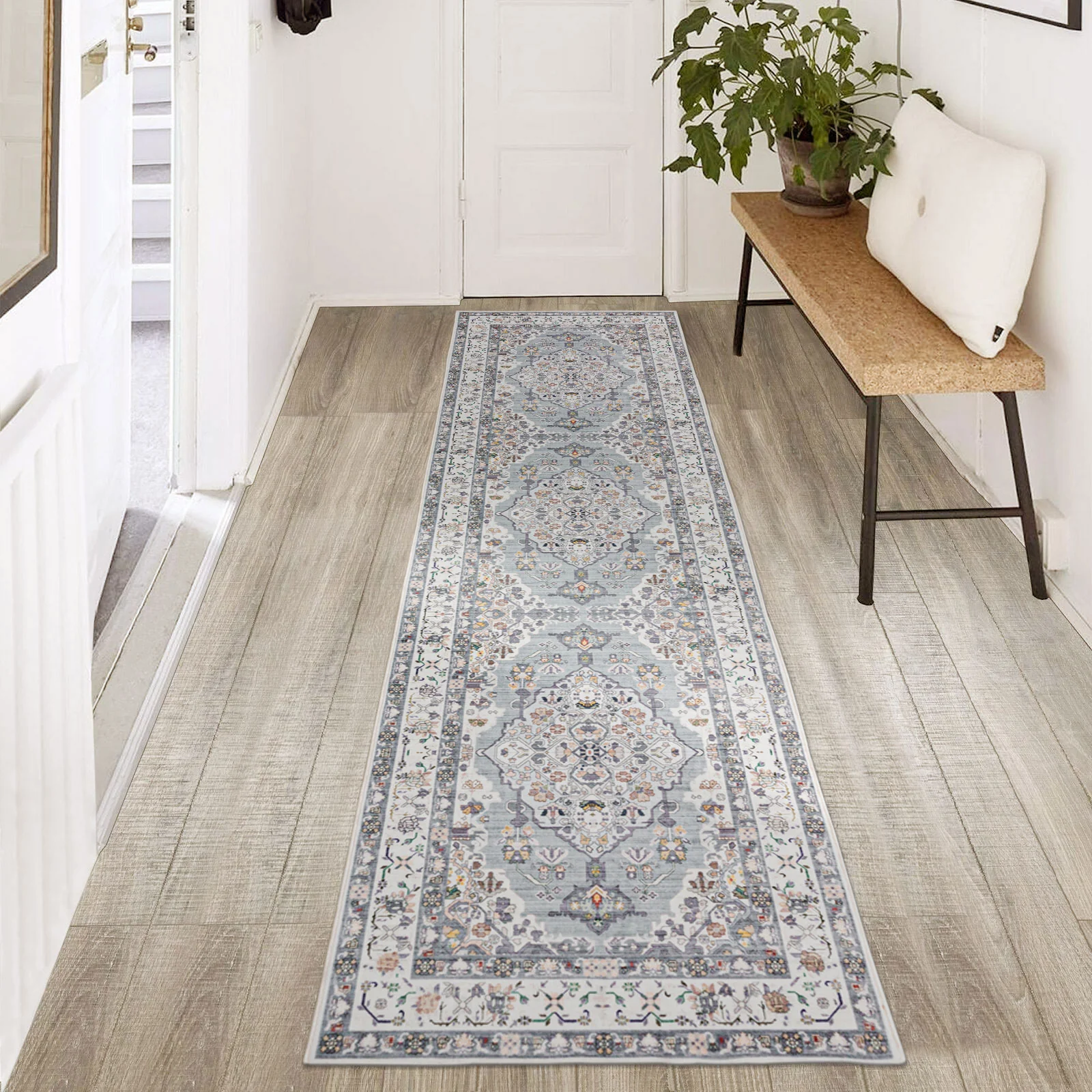 Flash Deal Extra Large Area Rug Mint Green Neutral Beautiful Medallion Carpet Corridor Rugs Machine Washable - Image 8