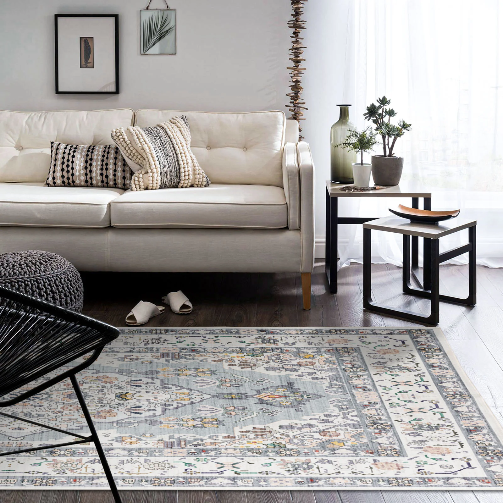 Flash Deal Extra Large Area Rug Mint Green Neutral Beautiful Medallion Carpet Corridor Rugs Machine Washable - Image 9