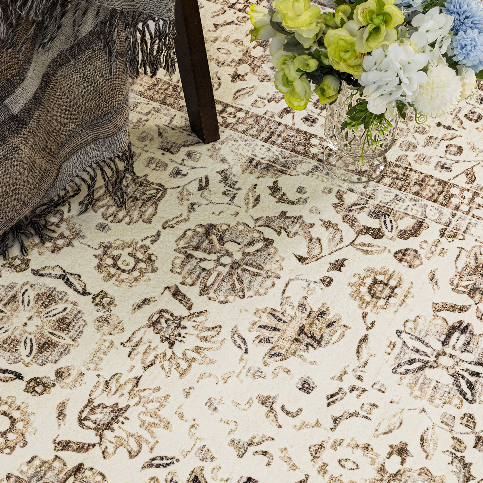 Flash Deal Extra Large Beige Brown Allover Carpet Machine Washable Mat Non Slip Hallway Runner Rugs - Image 2