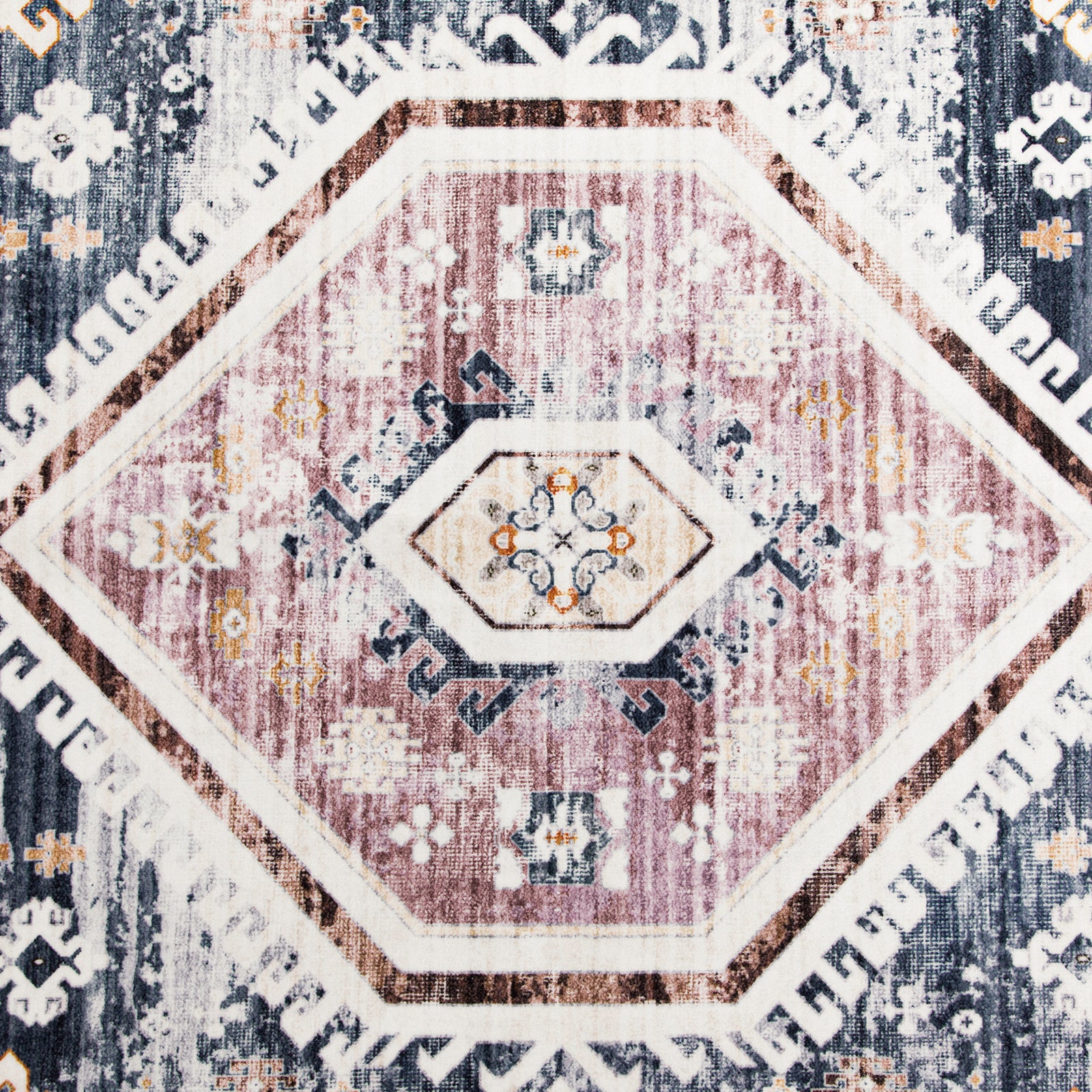 Extra Large Area Rug Terracotta Diamond Subtle Kilim Carpet Machine Washable Mat - Image 15