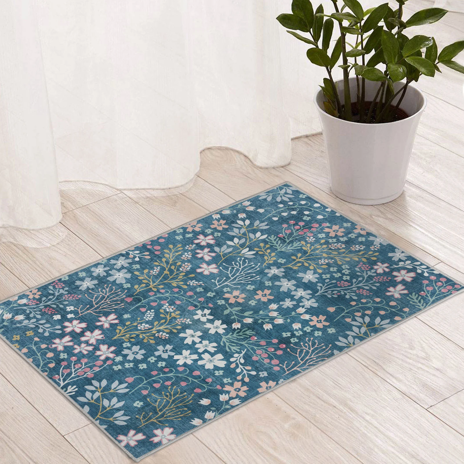 Flash Deal Extra Large Rugs Teal Turquoise Blue Machine Washable Lounges Carpet Corridor Runner Washable - Image 16
