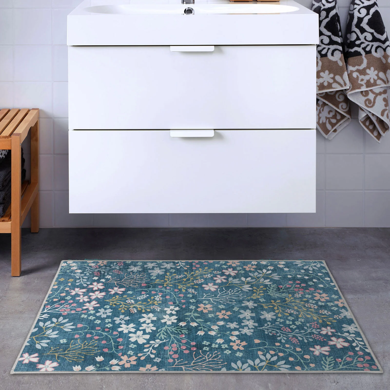 Flash Deal Extra Large Rugs Teal Turquoise Blue Machine Washable Lounges Carpet Corridor Runner Washable - Image 5