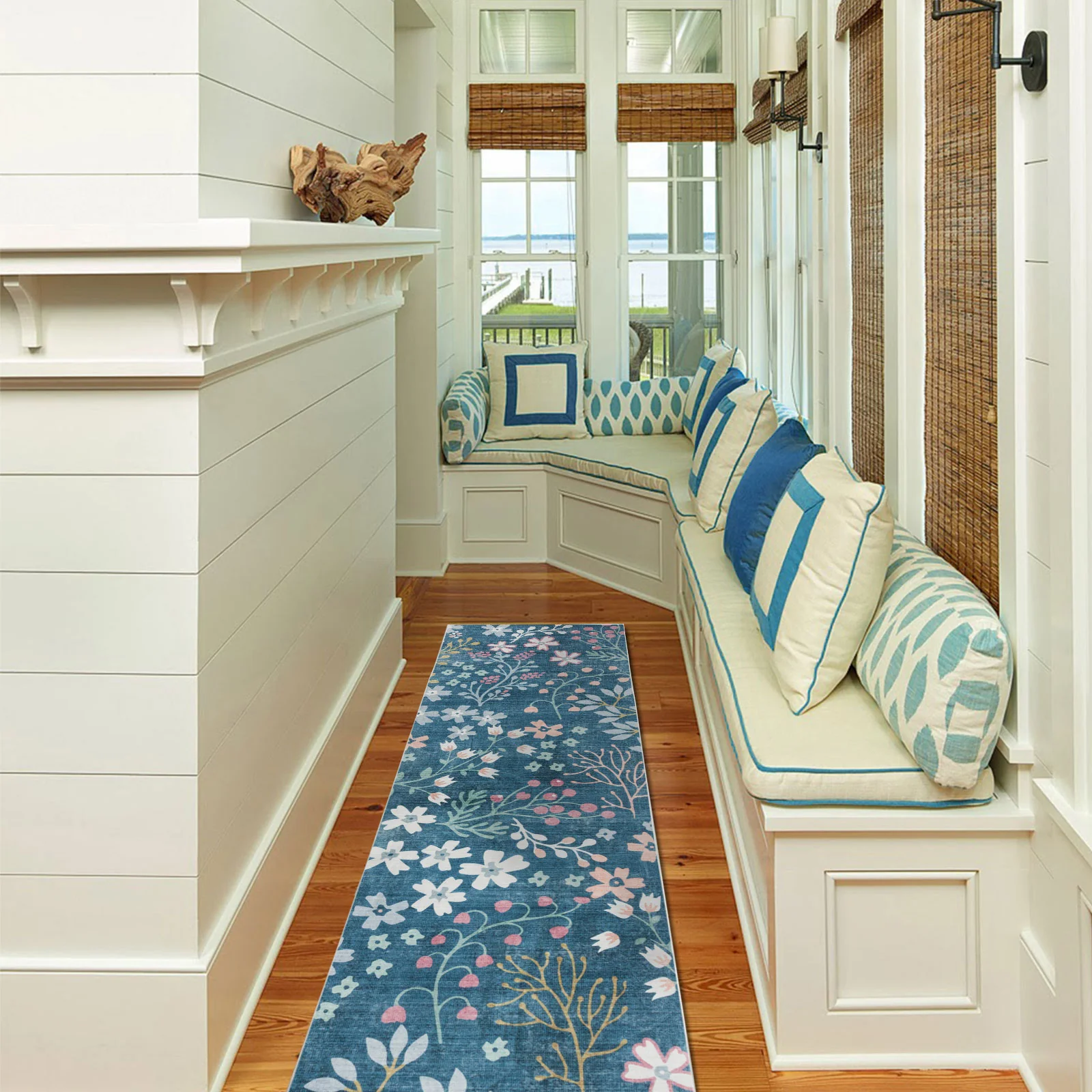 Flash Deal Extra Large Rugs Teal Turquoise Blue Machine Washable Lounges Carpet Corridor Runner Washable - Image 7