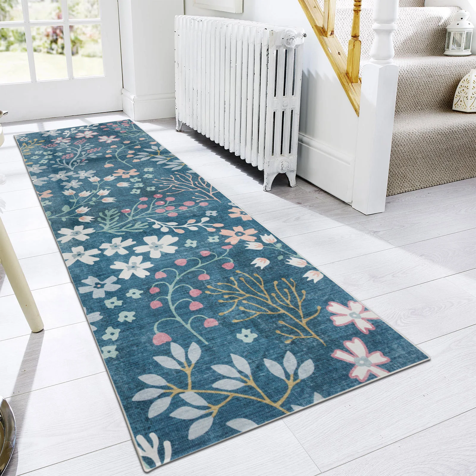 Flash Deal Extra Large Rugs Teal Turquoise Blue Machine Washable Lounges Carpet Corridor Runner Washable - Image 8