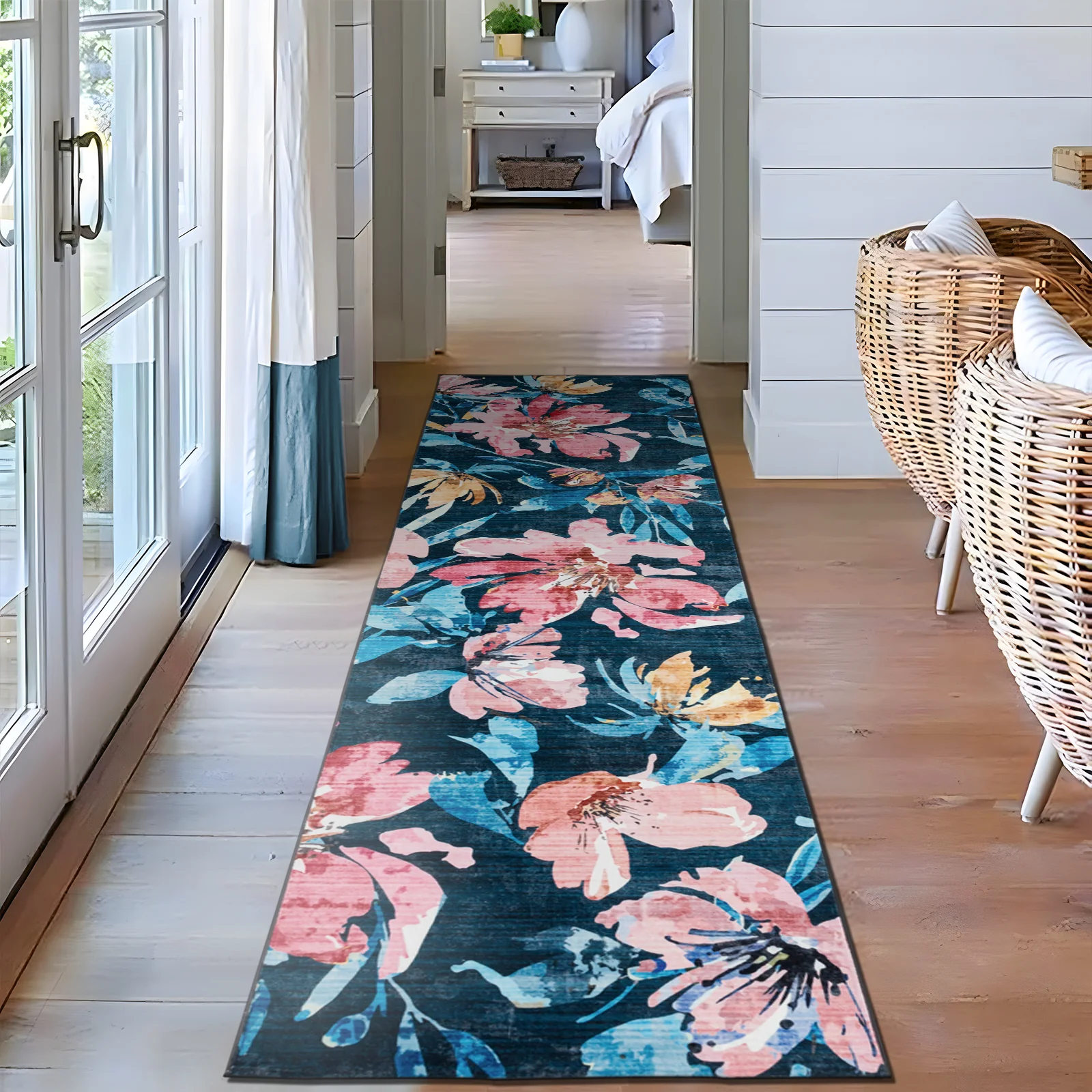 Extra Large Rug Blue Romance Elegant Tropical Modern Lounges Carpet Machine Washable Mat - Image 12