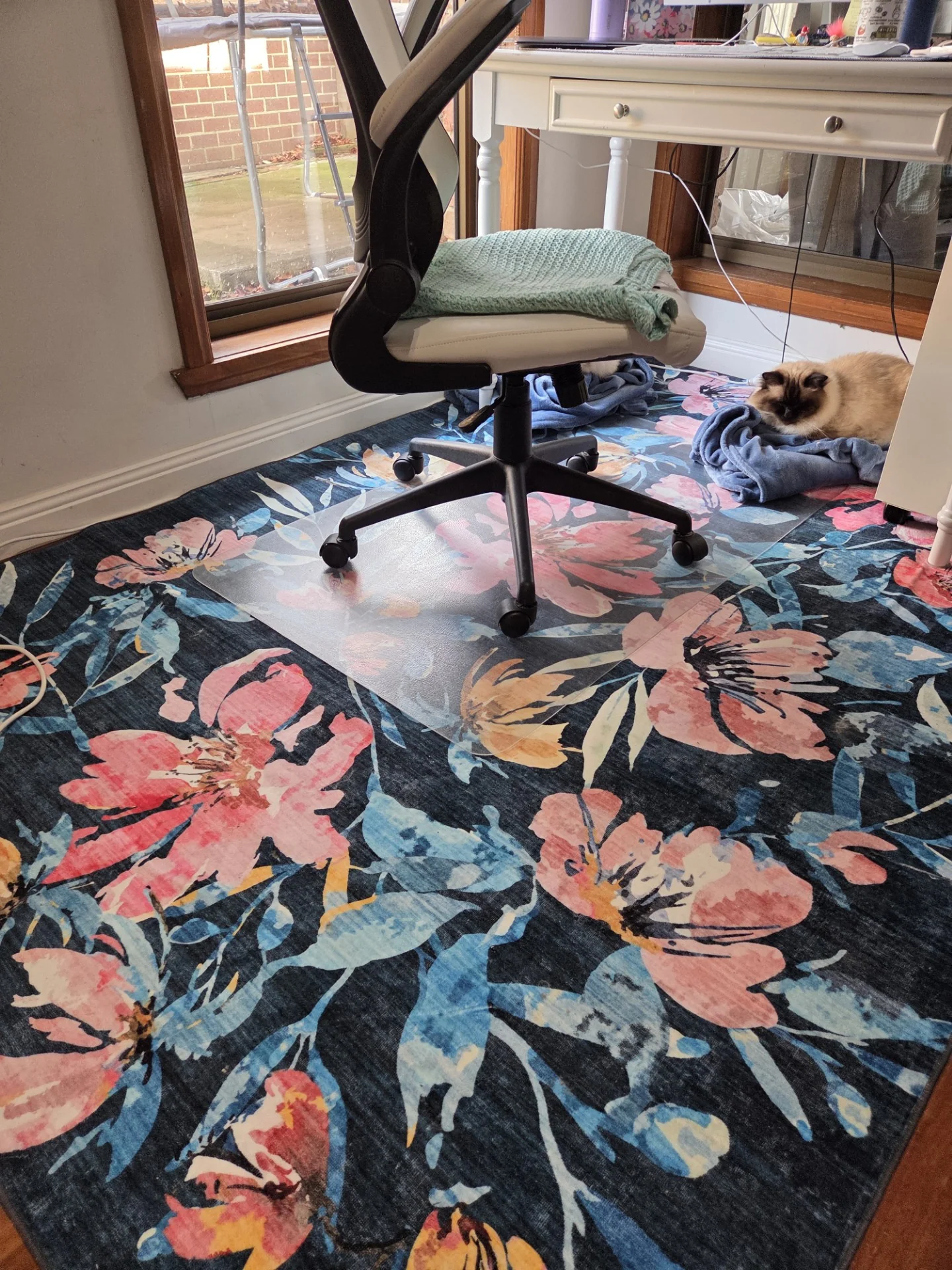 Extra Large Rug Blue Romance Elegant Tropical Modern Lounges Carpet Machine Washable Mat - Image 5