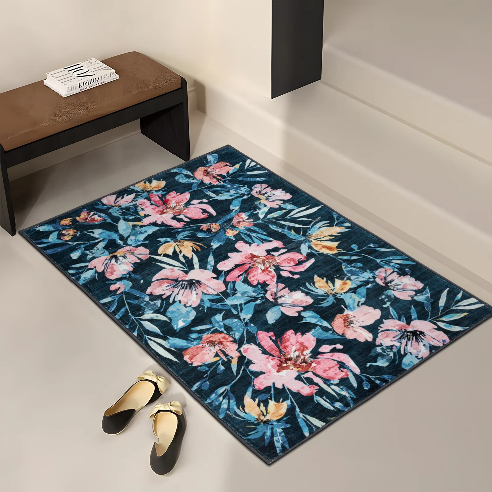 Extra Large Rug Blue Romance Elegant Tropical Modern Lounges Carpet Machine Washable Mat - Image 8