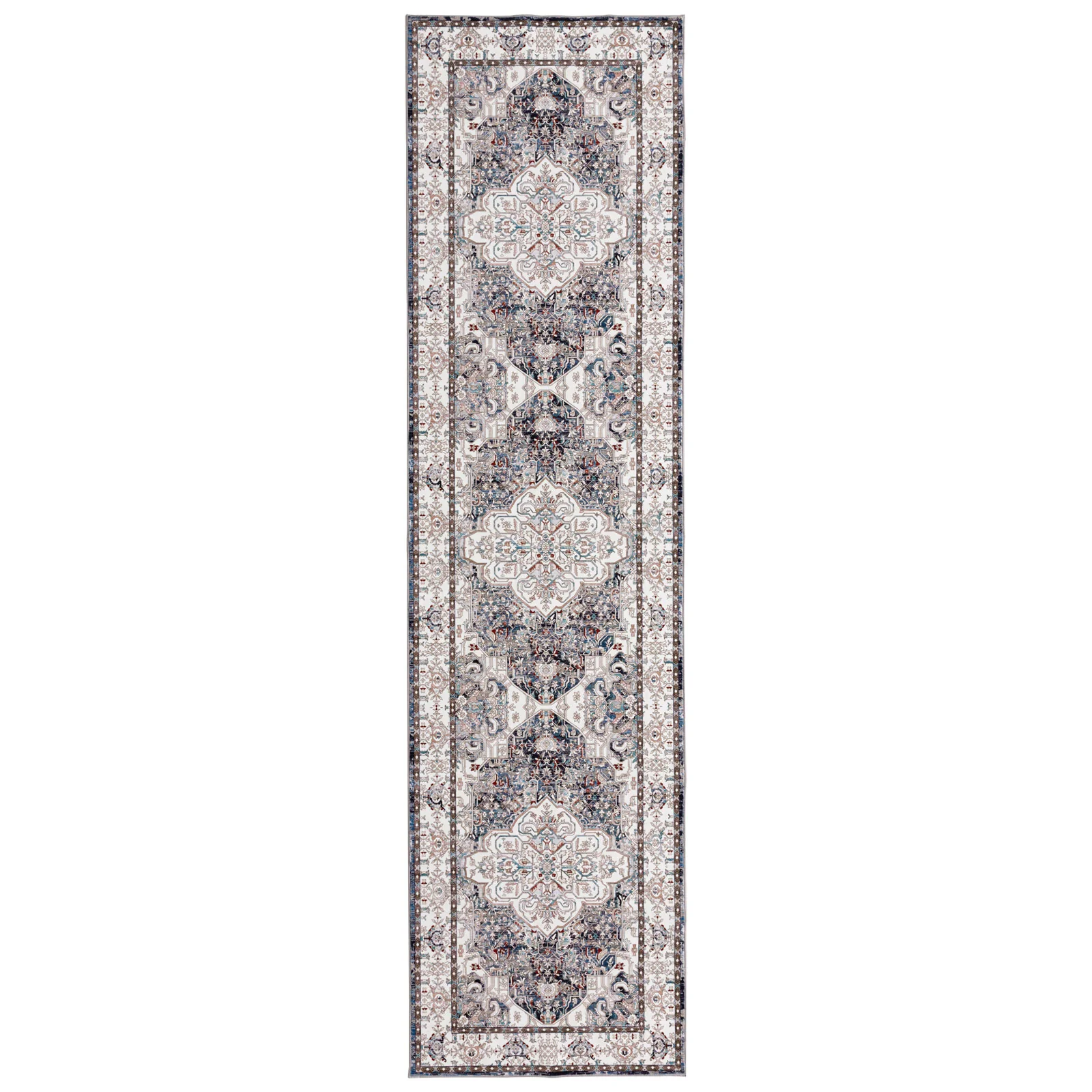 Extra Large Floor Rug Muted Brown Medallion Retro Vintage Carpet Machine Washable Rugs - Image 8