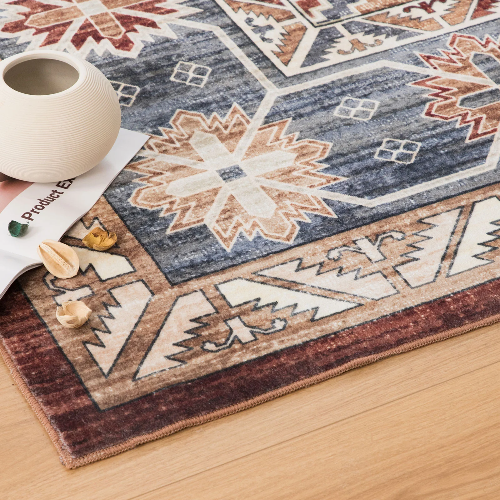 Extra Large Floor Rug Rust Red Ivory Beautiful Plush Lounges Traditional Carpet Shaggy Hallway Runner Machine Washable - Image 21