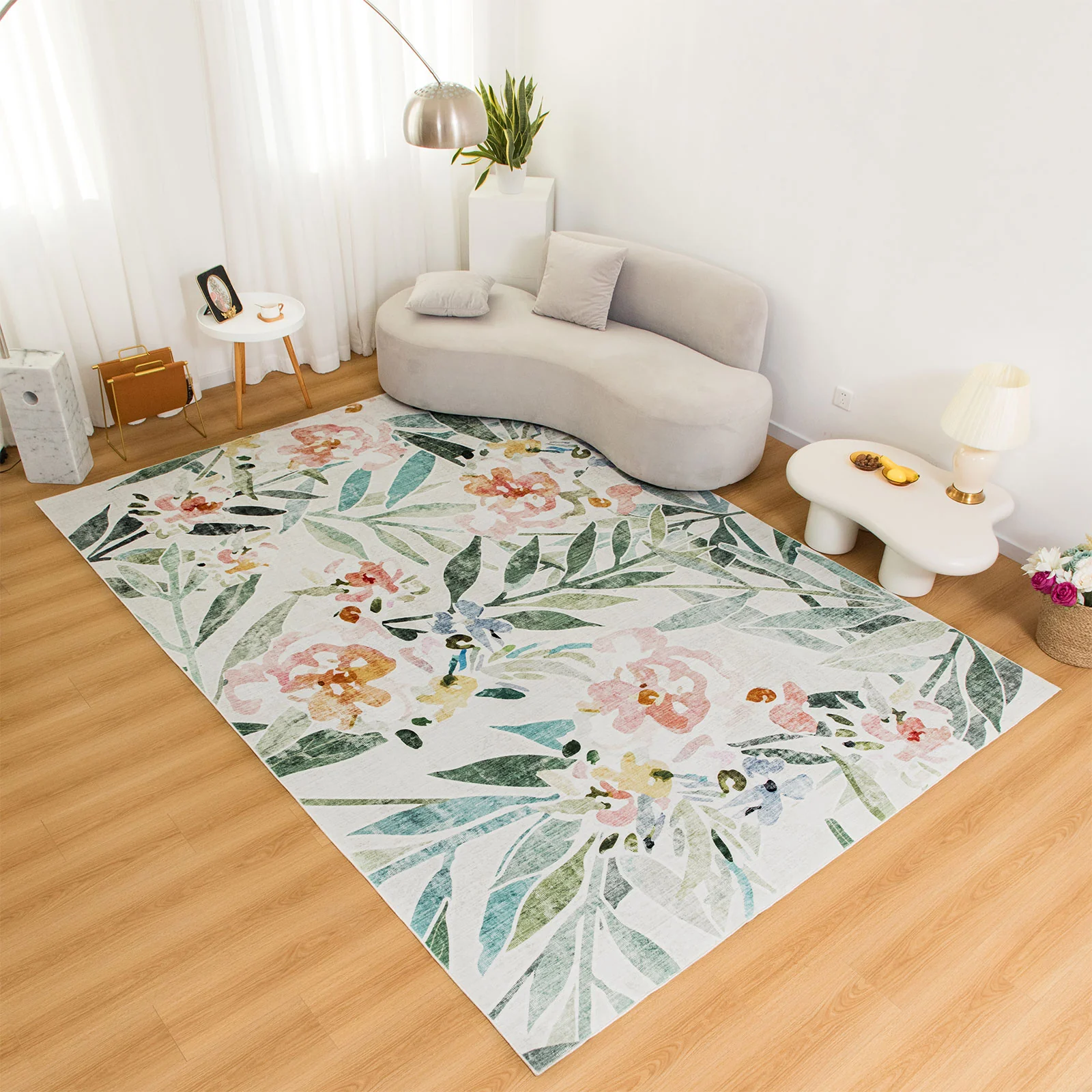 Clearance Extra Large Floor Rugs Multi Colored Plush Tropical Carpet Machine Washable Non Slip Mat - Image 12