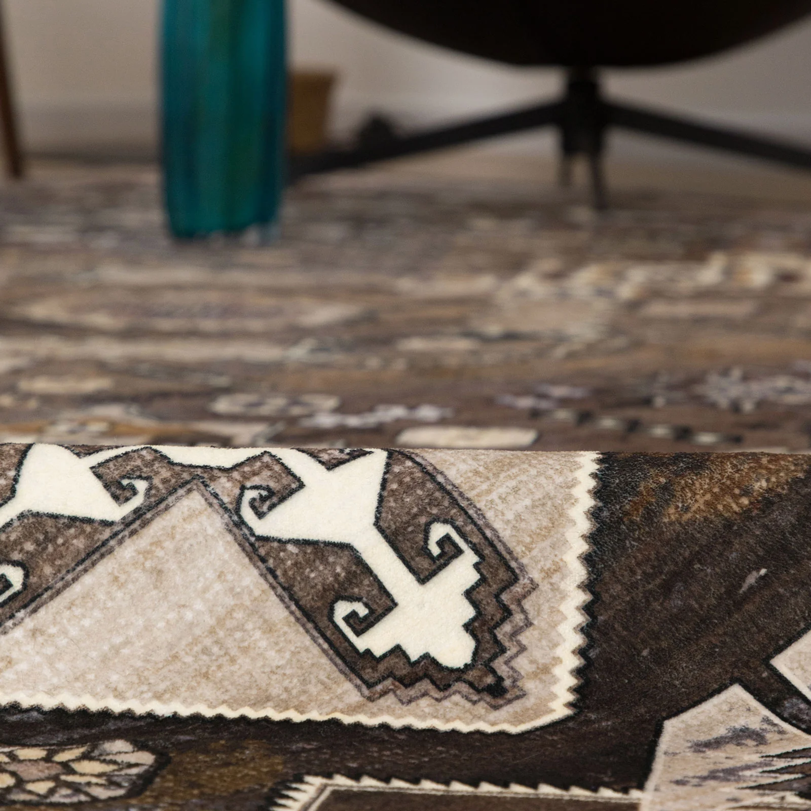 Clearance Extra Large Gold Brown Grey Beautiful Distressed Traditional Carpet Hall Runner Machine Washable - Image 25