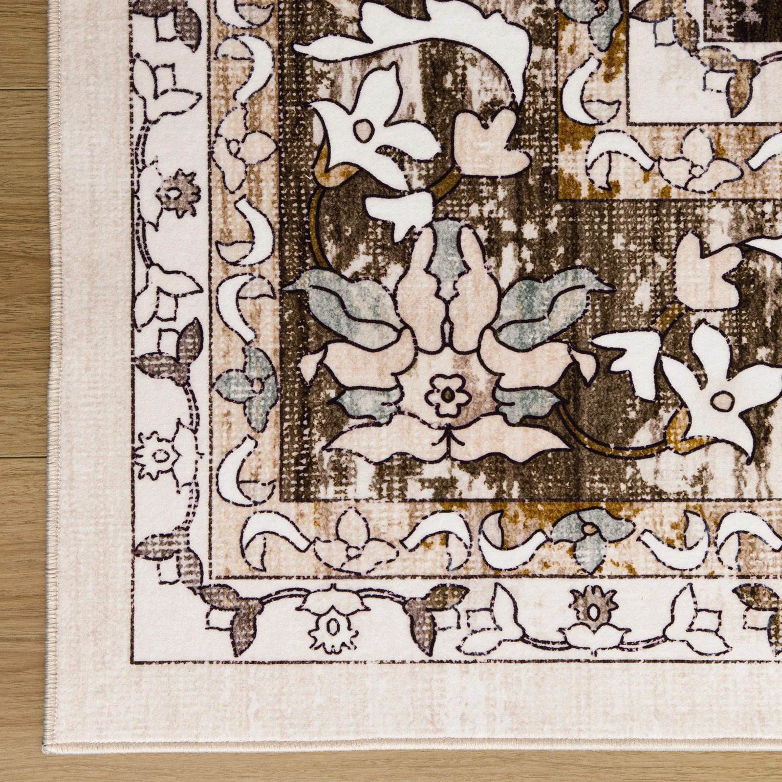 Clearance Extra Large Machine Washable Rug Camel Beige Soft Plush Traditional Carpet Non Slip Mat - Image 17