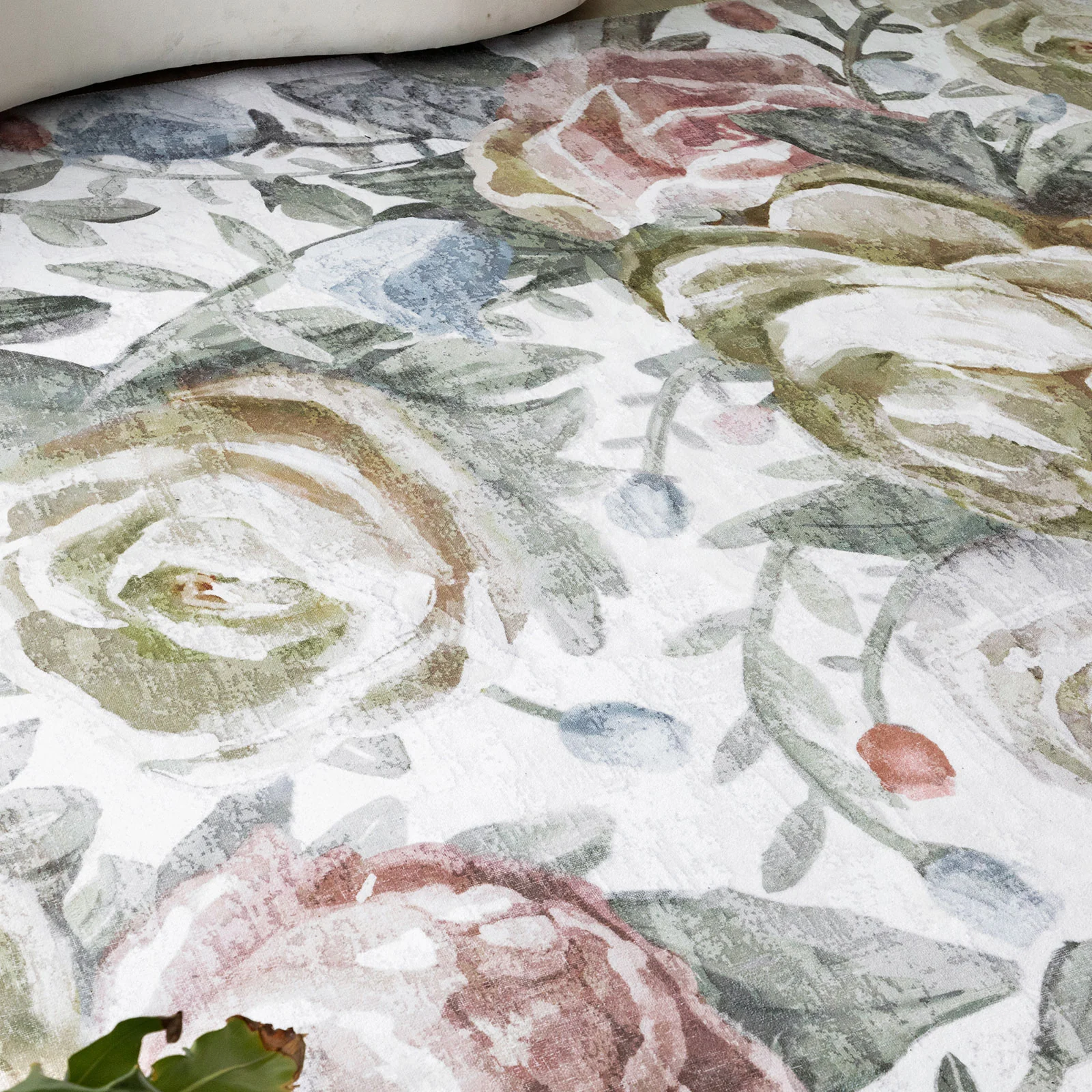 Extra Large Pastel Pink Rug Rose Bloom FLoral Modern Carpet Hallway Runner Rugs Machine Washable - Image 10