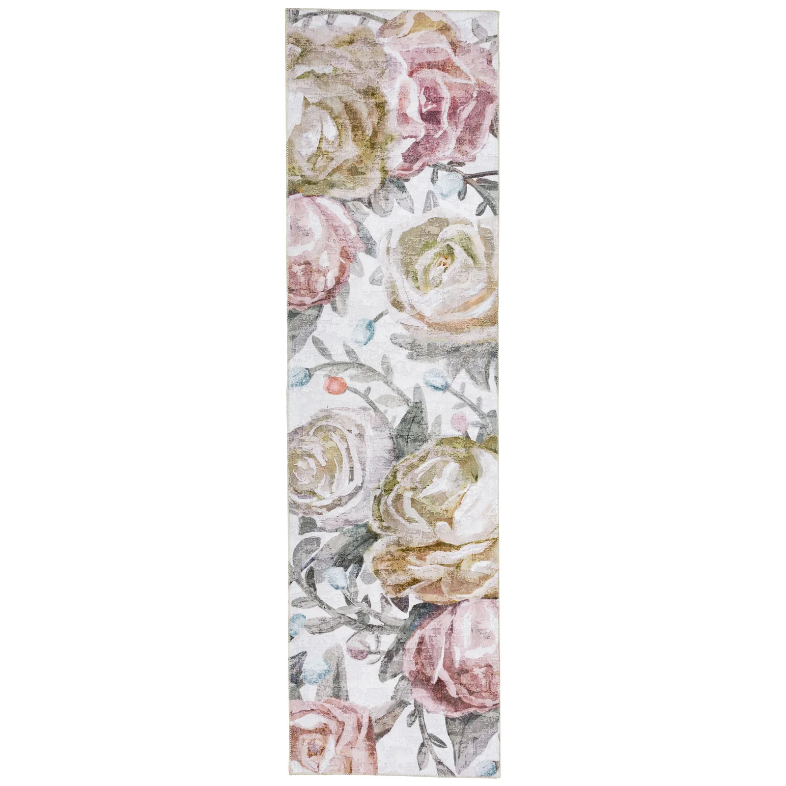 Extra Large Pastel Pink Rug Rose Bloom FLoral Modern Carpet Hallway Runner Rugs Machine Washable - Image 15