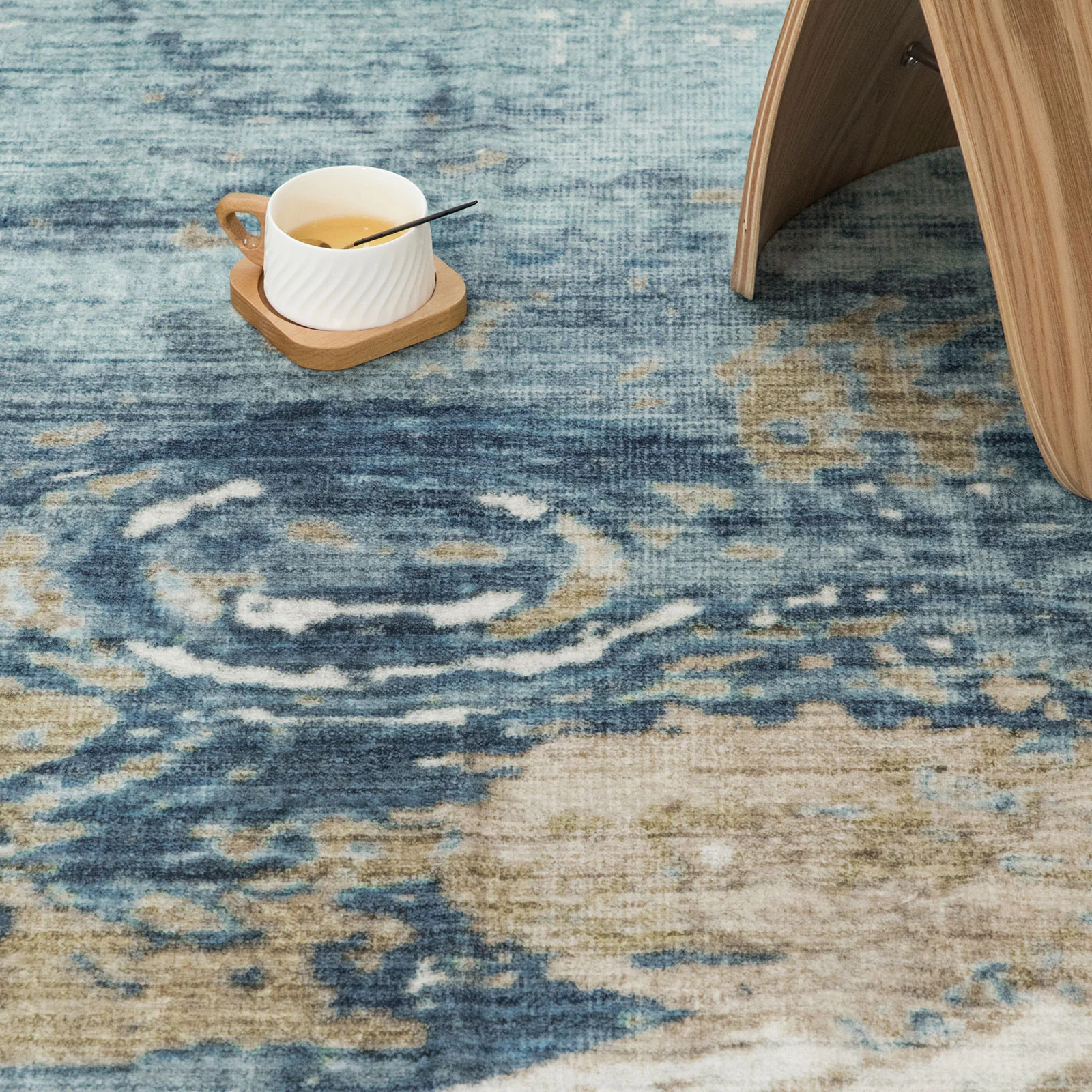 Clearance Extra Large Rug Blue Teal Aqua Soft Plush Modern Abstract Carpet Machine Washable Hall Runner Shag Mat - Image 15