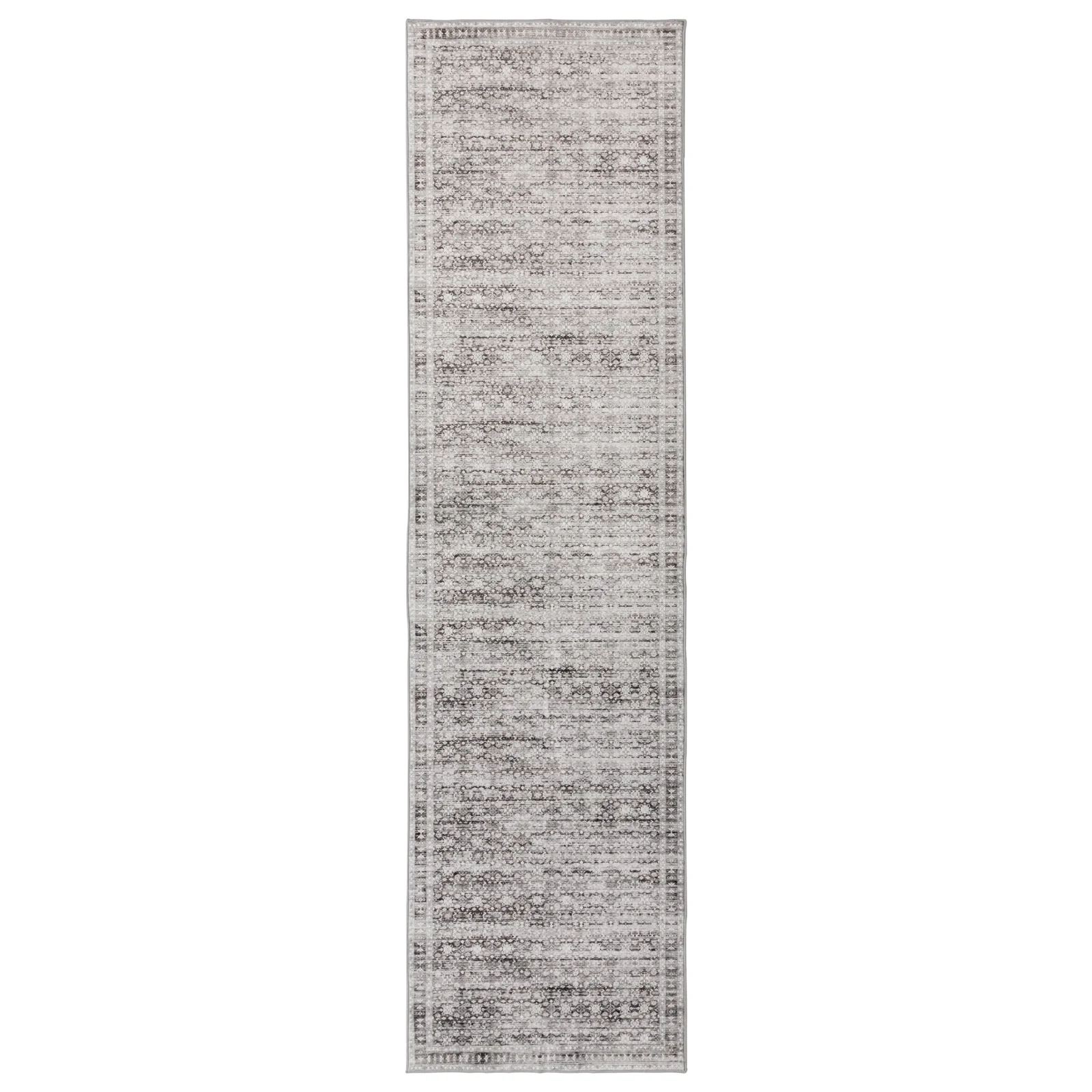 Extra Large Floor Rug Light Gray Soft Distressed Striped Neutral Modern Carpet Machine Washable Rugs - Image 13