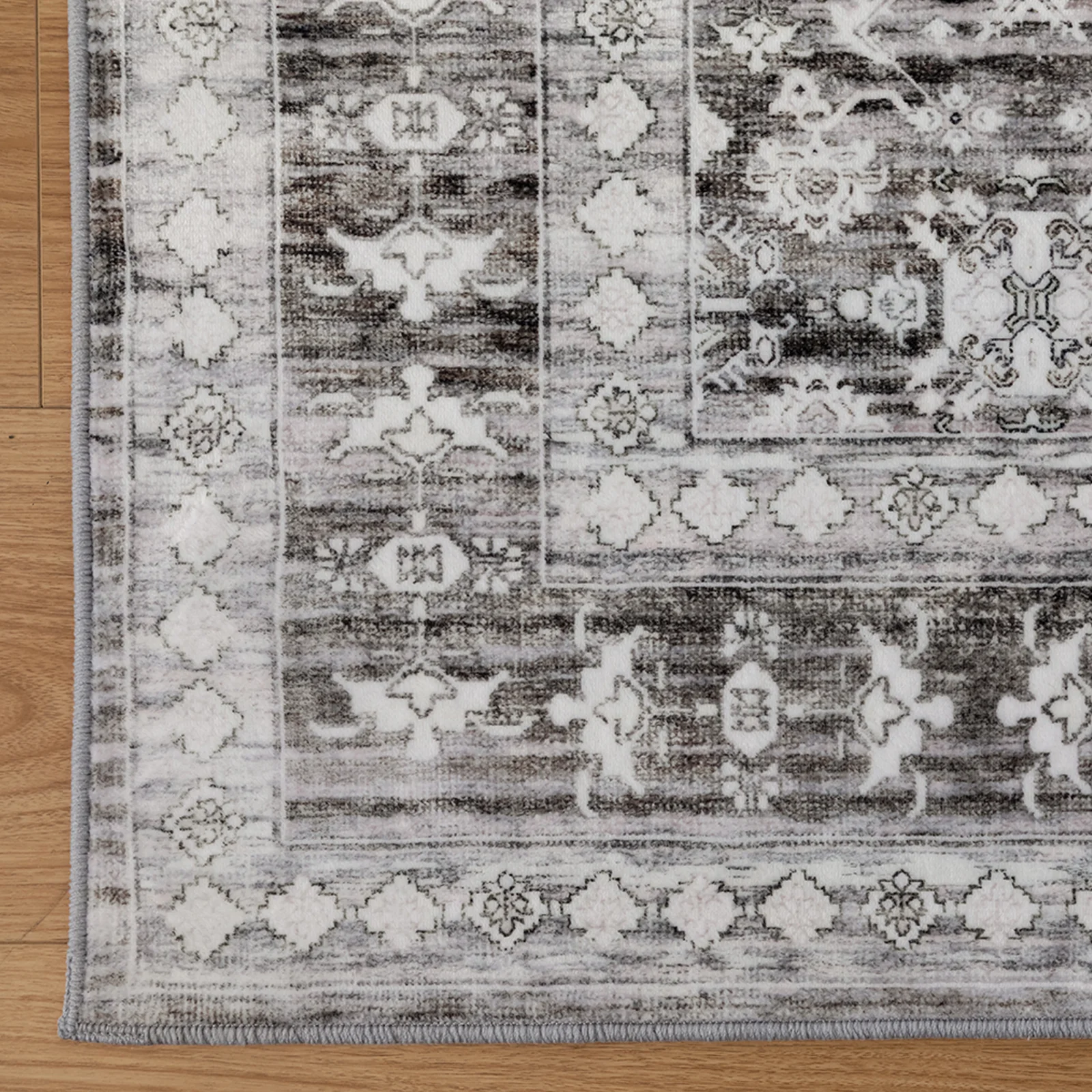 Extra Large Floor Rug Light Gray Soft Distressed Striped Neutral Modern Carpet Machine Washable Rugs - Image 16