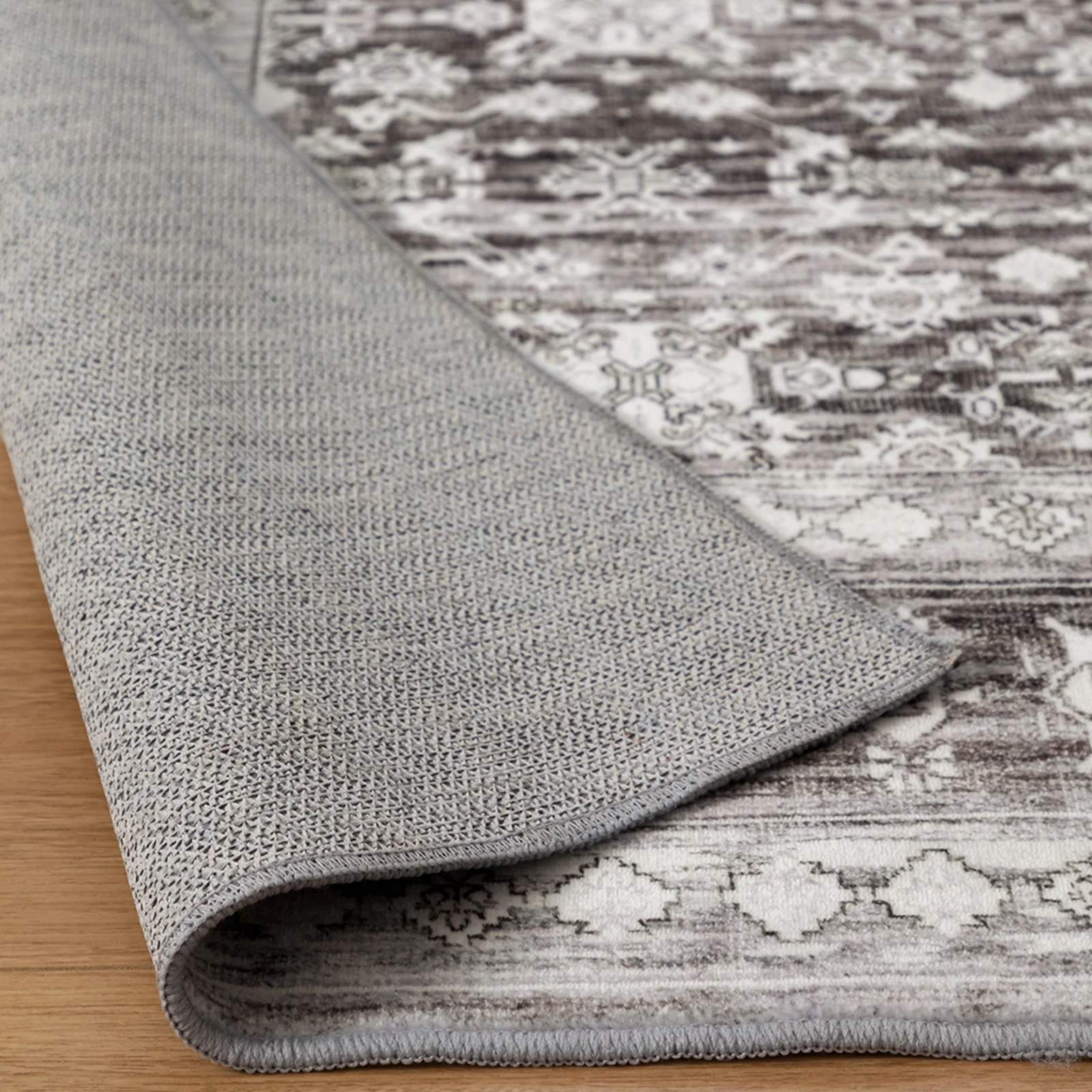 Extra Large Floor Rug Light Gray Soft Distressed Striped Neutral Modern Carpet Machine Washable Rugs - Image 18