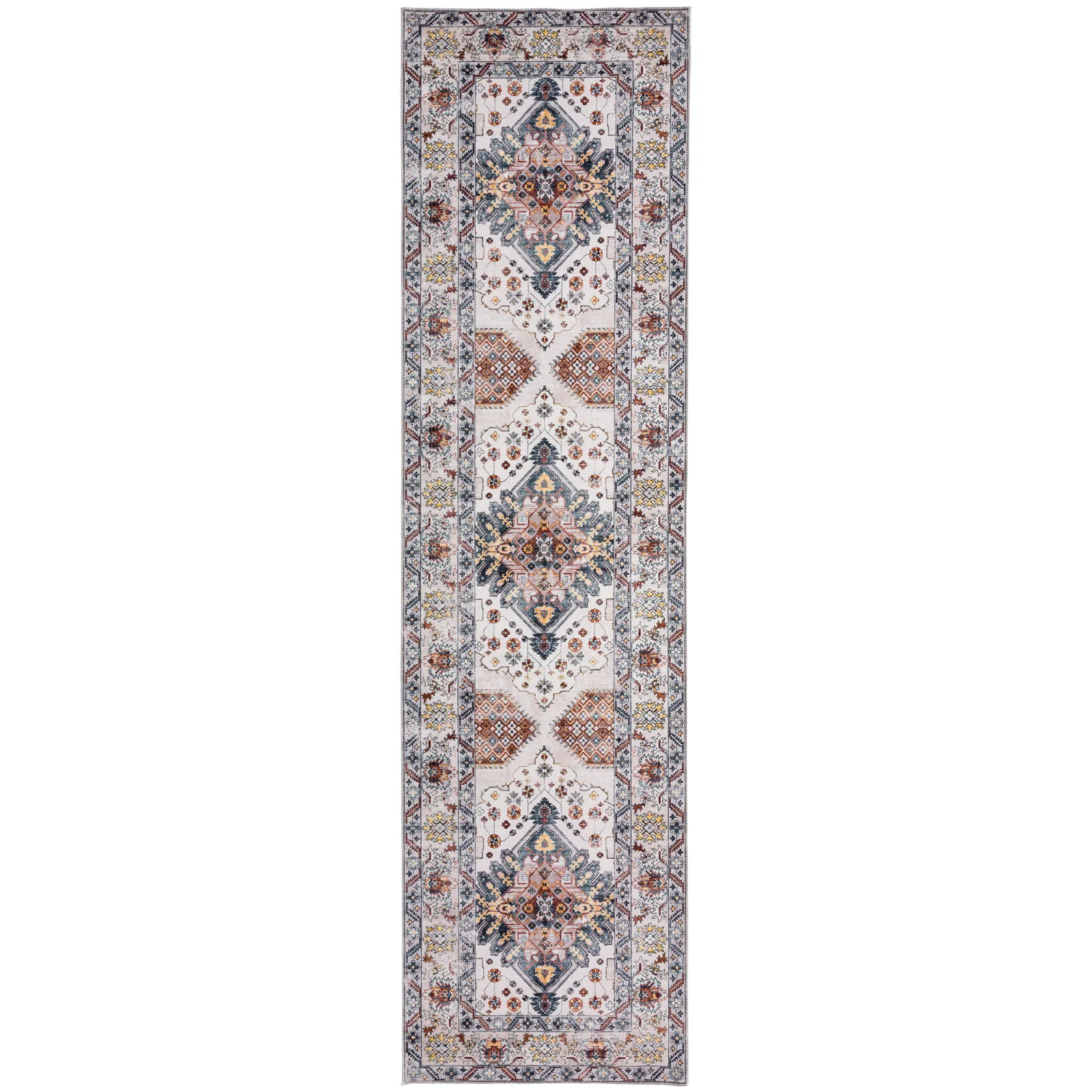 Extra Large Rug Gold Ivory Charming Blossom Medallion Lounges Carpet Runner Rugs Machine Washable - Image 13