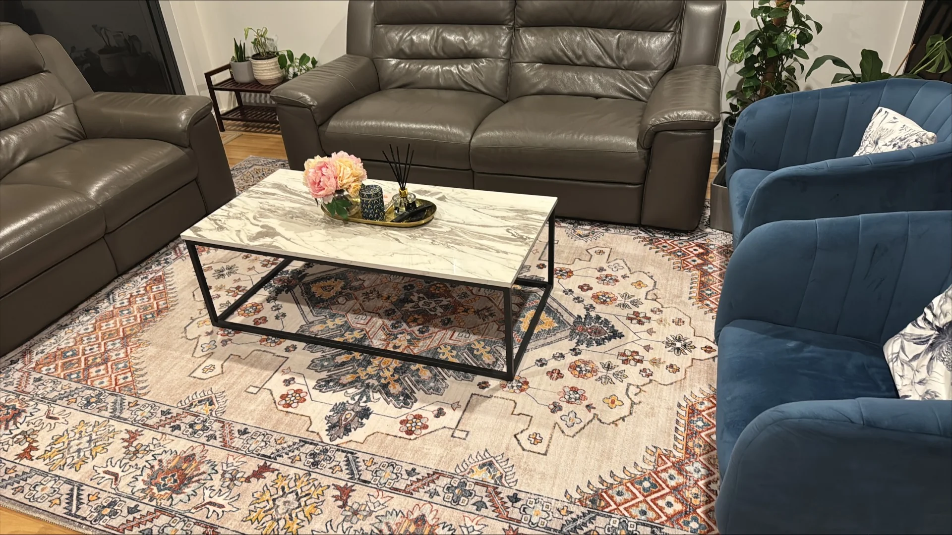Extra Large Rug Gold Ivory Charming Blossom Medallion Lounges Carpet Runner Rugs Machine Washable - Image 3