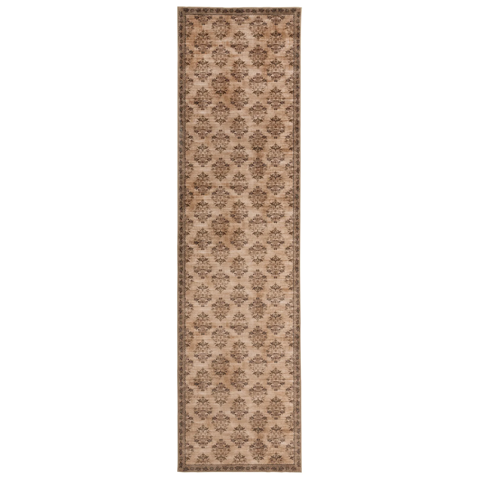 Extra Large Rug Brown Beige Bouquet Allover Neutral Modern Carpet Machine Washable Mat - Image 13