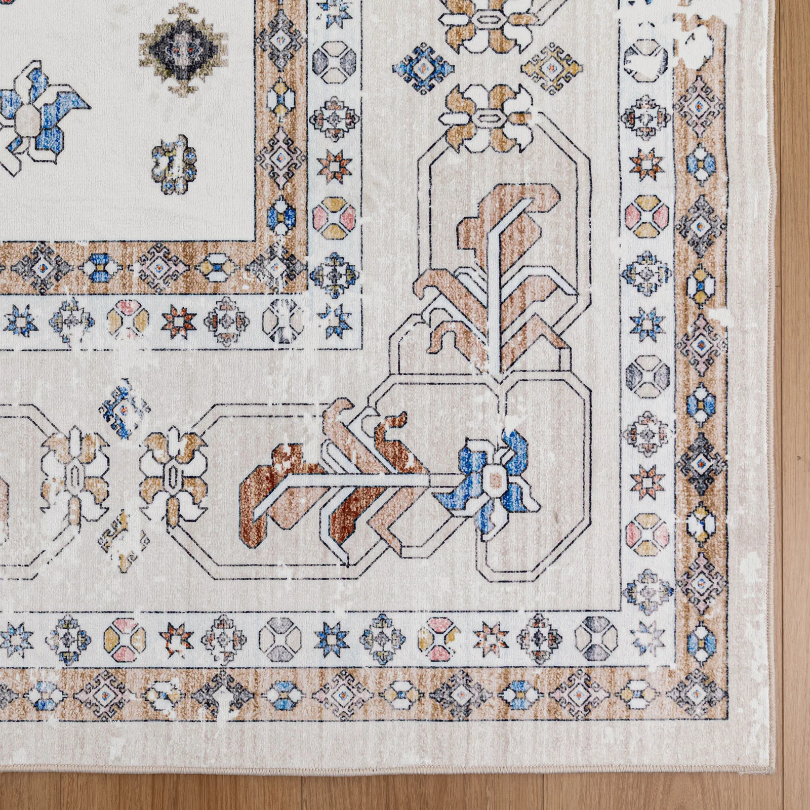 Last 9 PCS Extra Large Floor Rug Beige Diamond Boho Machine Washable Carpet Modern Rugs Mat - Image 21