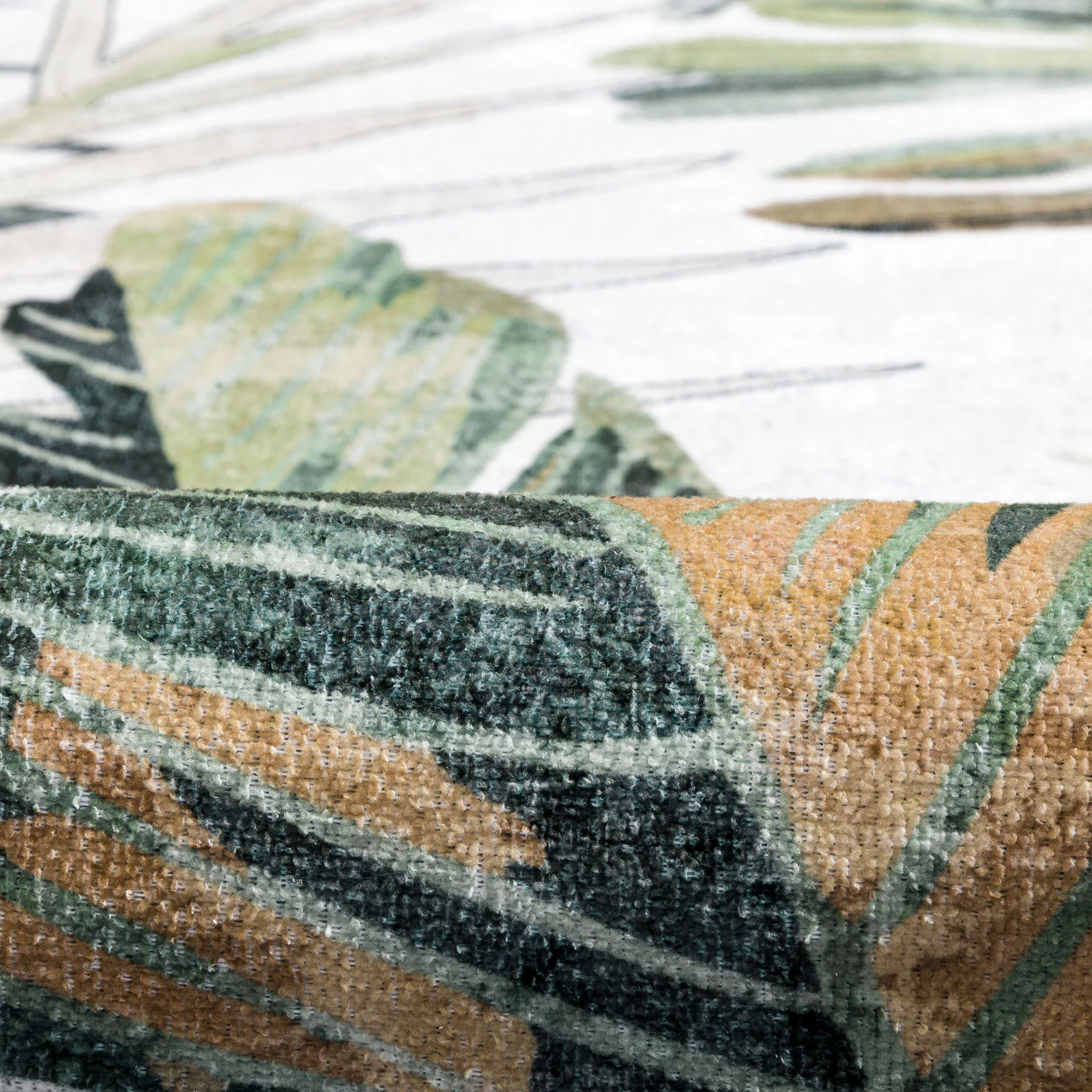 Extra Large Rug Tropical Leaves Subtle Green Modern Carpet Corridor Rugs Machine Washable - Image 16