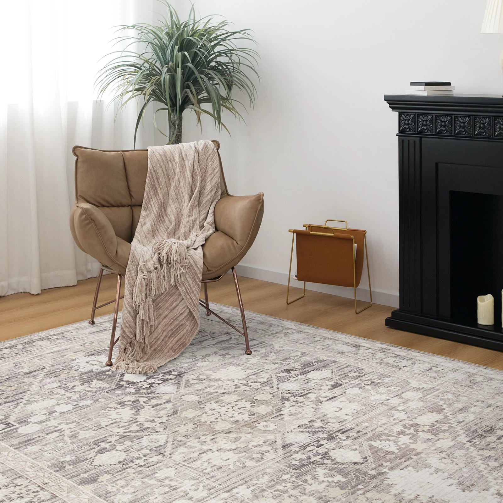 Clearance Extra Large Rugs Beige Grey Beautiful Neutral Floor Carpet Diamond Machine Washable Rugs - Image 14