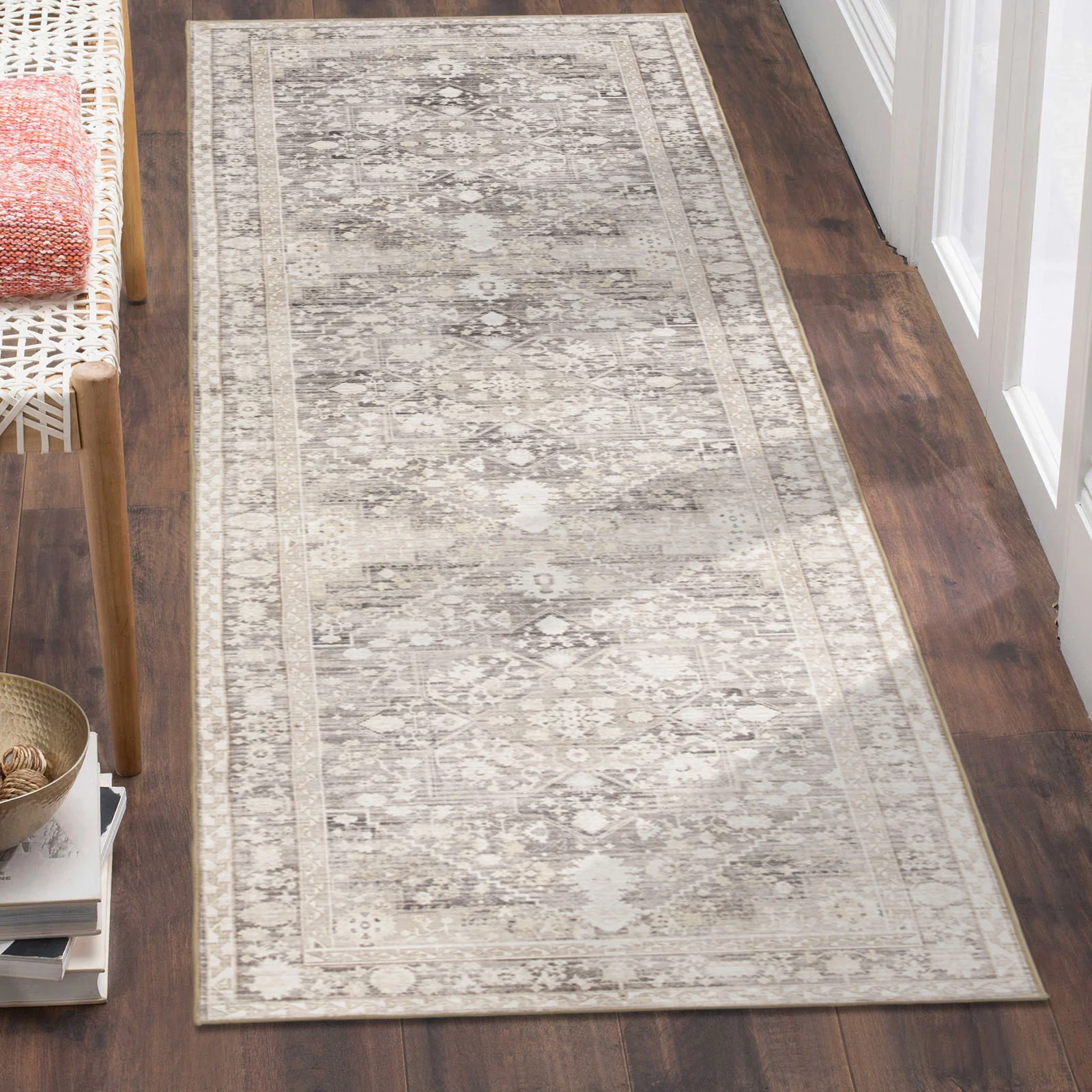 Clearance Extra Large Rugs Beige Grey Beautiful Neutral Floor Carpet Diamond Machine Washable Rugs - Image 9